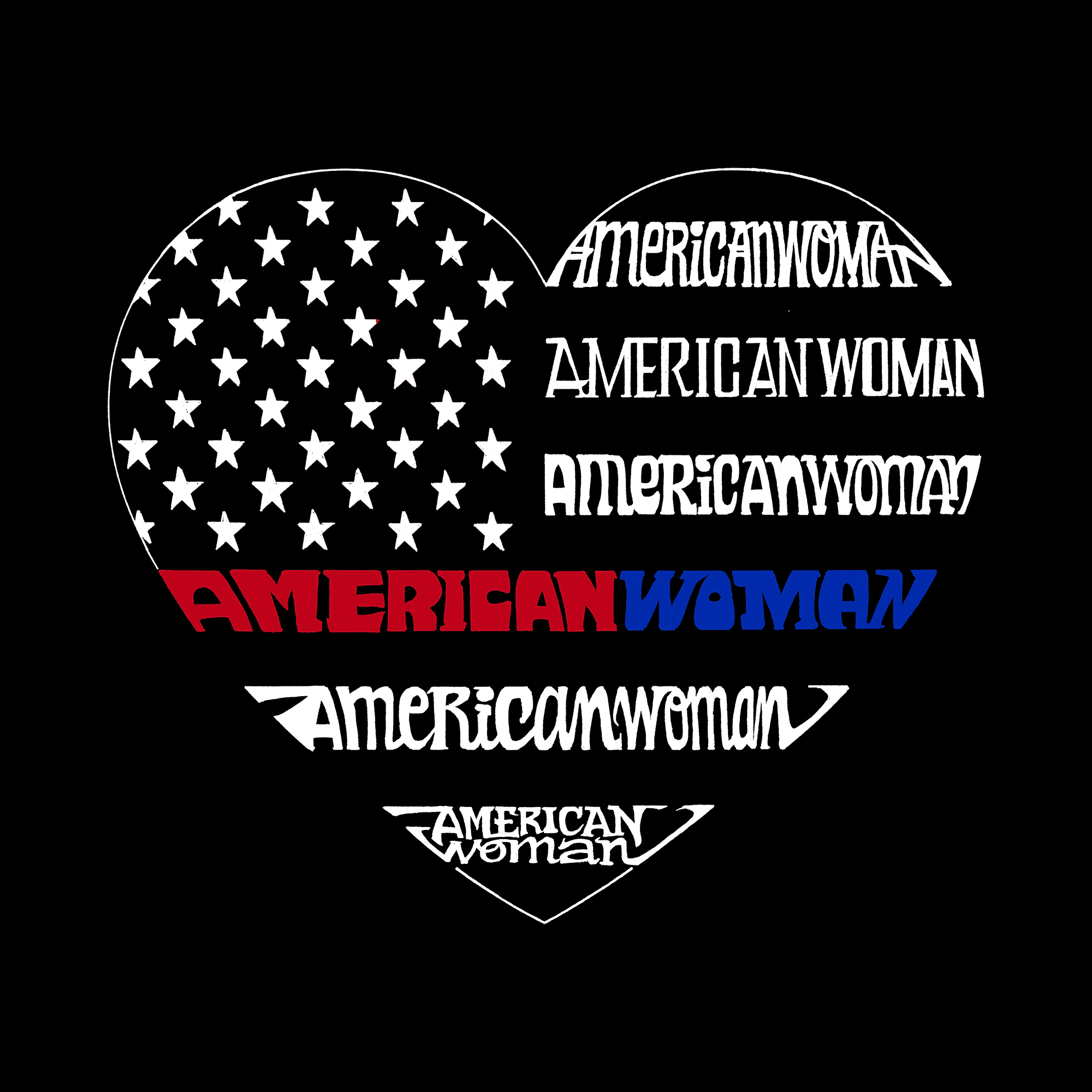LA Pop Art American Woman - Women's Word Hooded Sweatshirt