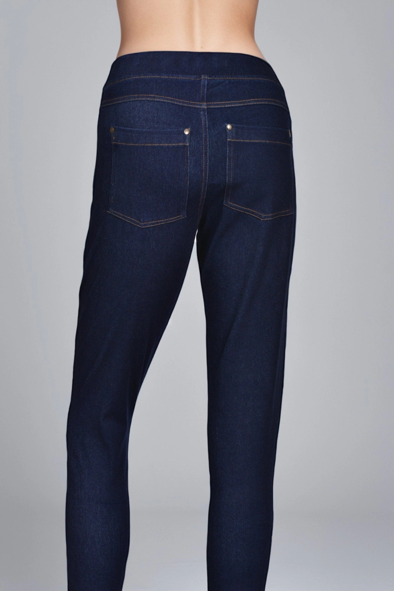 DressAtR Women's Navy Blue Denim Stretch Skinny Fit Full Length Pant