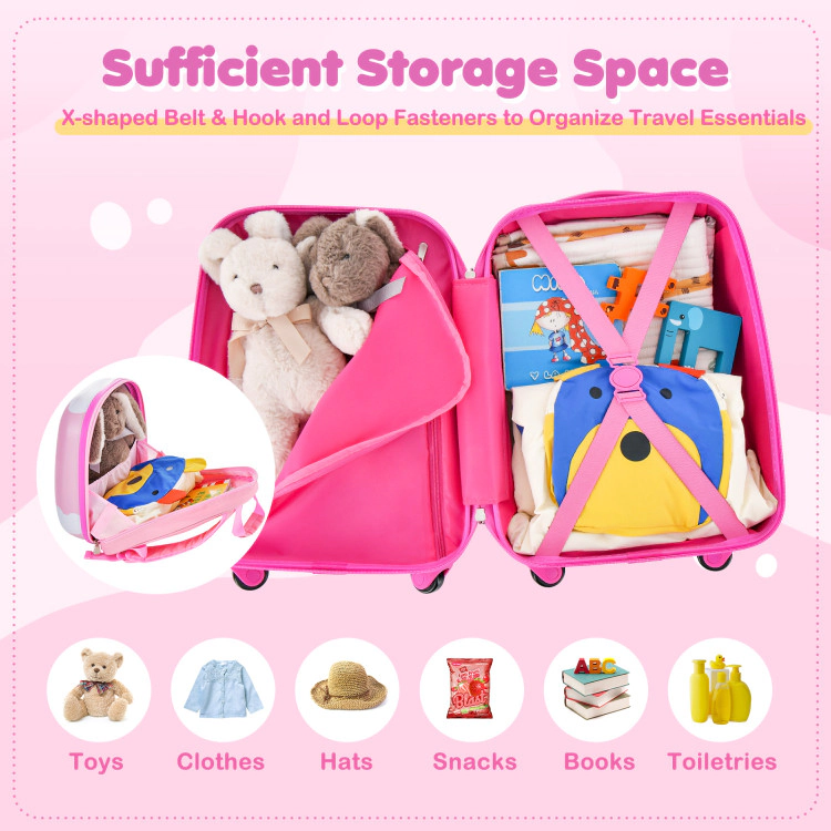 Hivvago 2 Pieces Kids Carry-on Luggage Set with 12 Inch Backpack