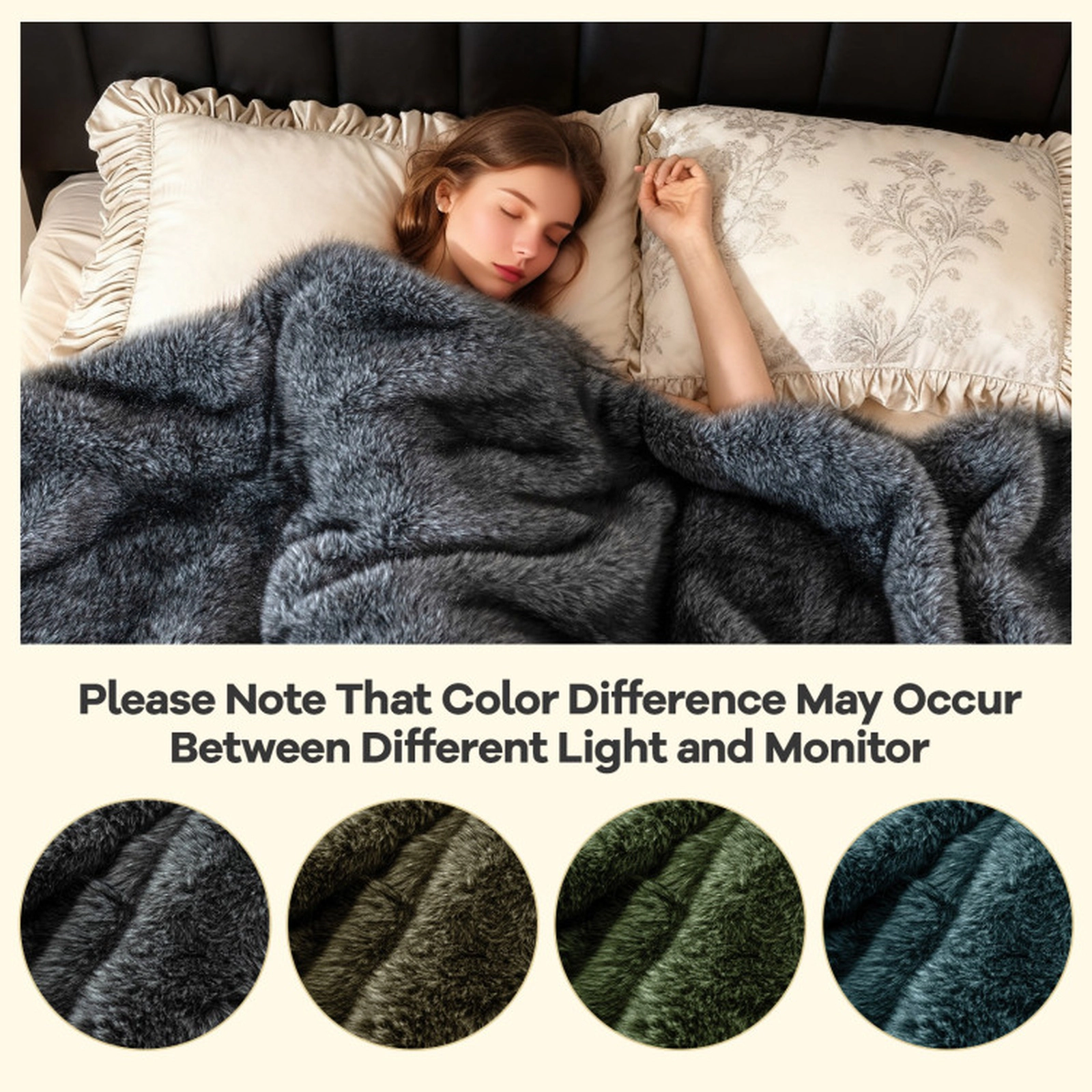 SUGIFT Twin Size 740GSM Faux Wolf Fur Double Sided Fleece Lined Plush Throw Blanket 60-in x 80-in 8-lb Net Weight Gray