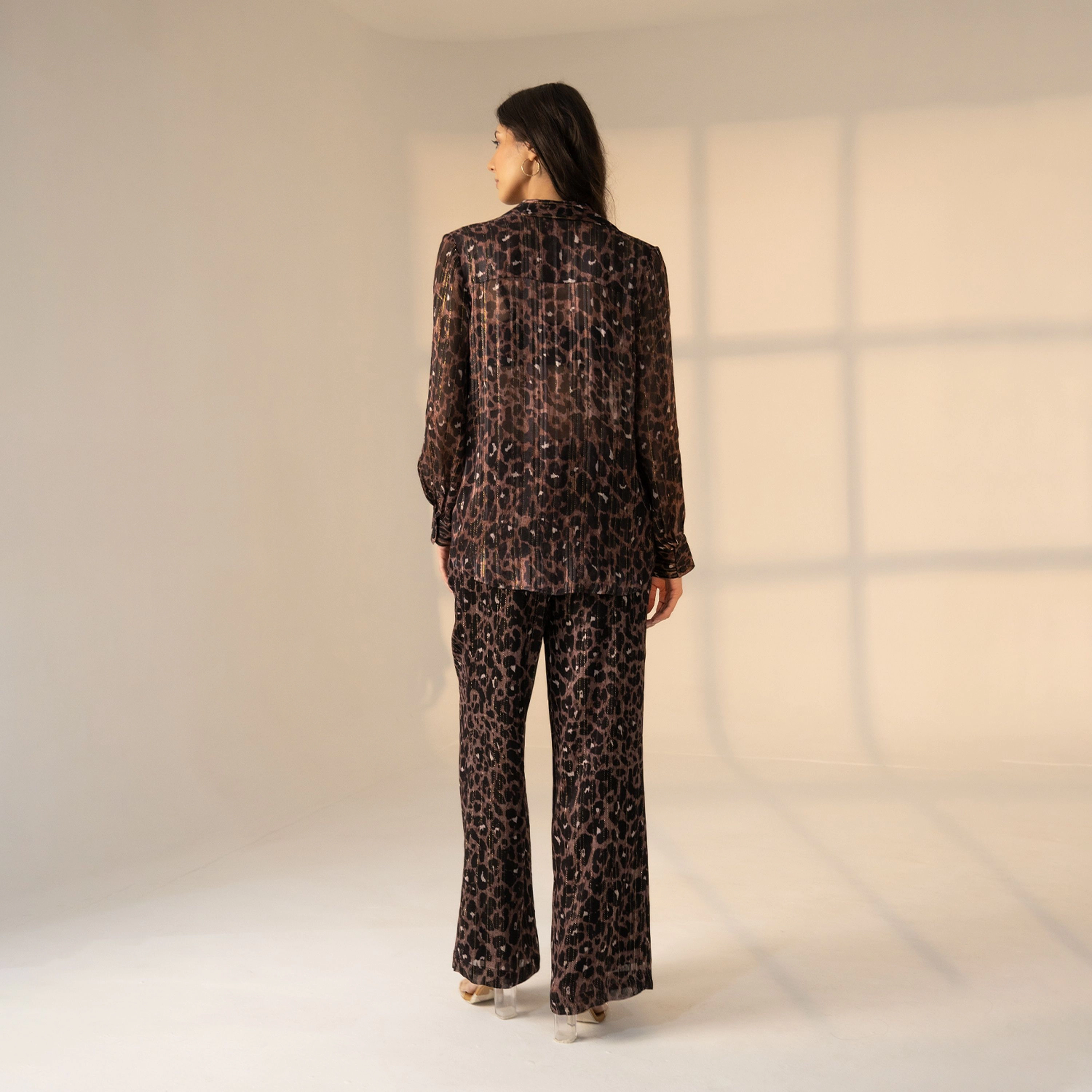 Rose & Nancy Women's Indira Chocolate Animal Print Shirt
