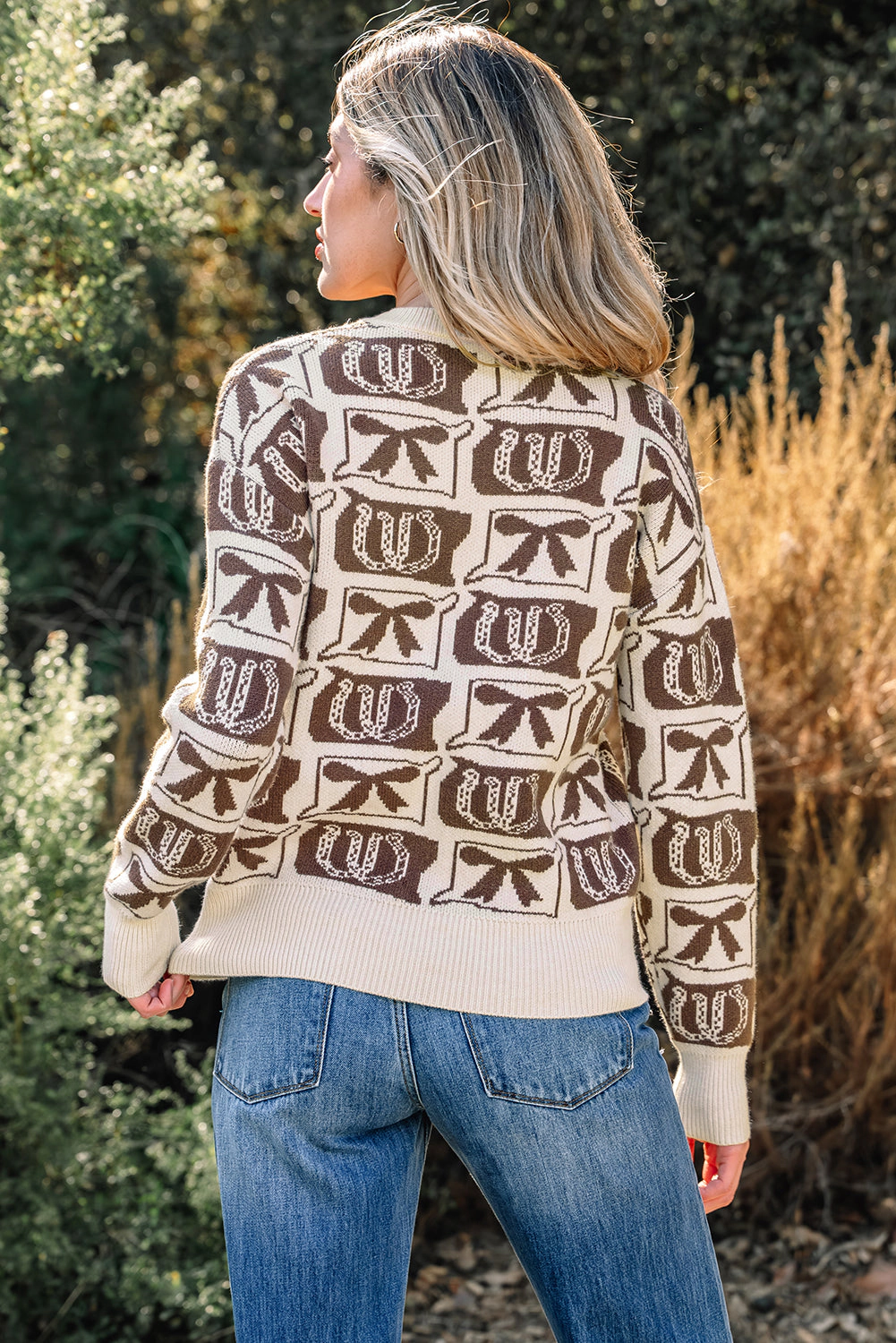 Threaded Pear Women's Sofia Western Fashion Print Sweater