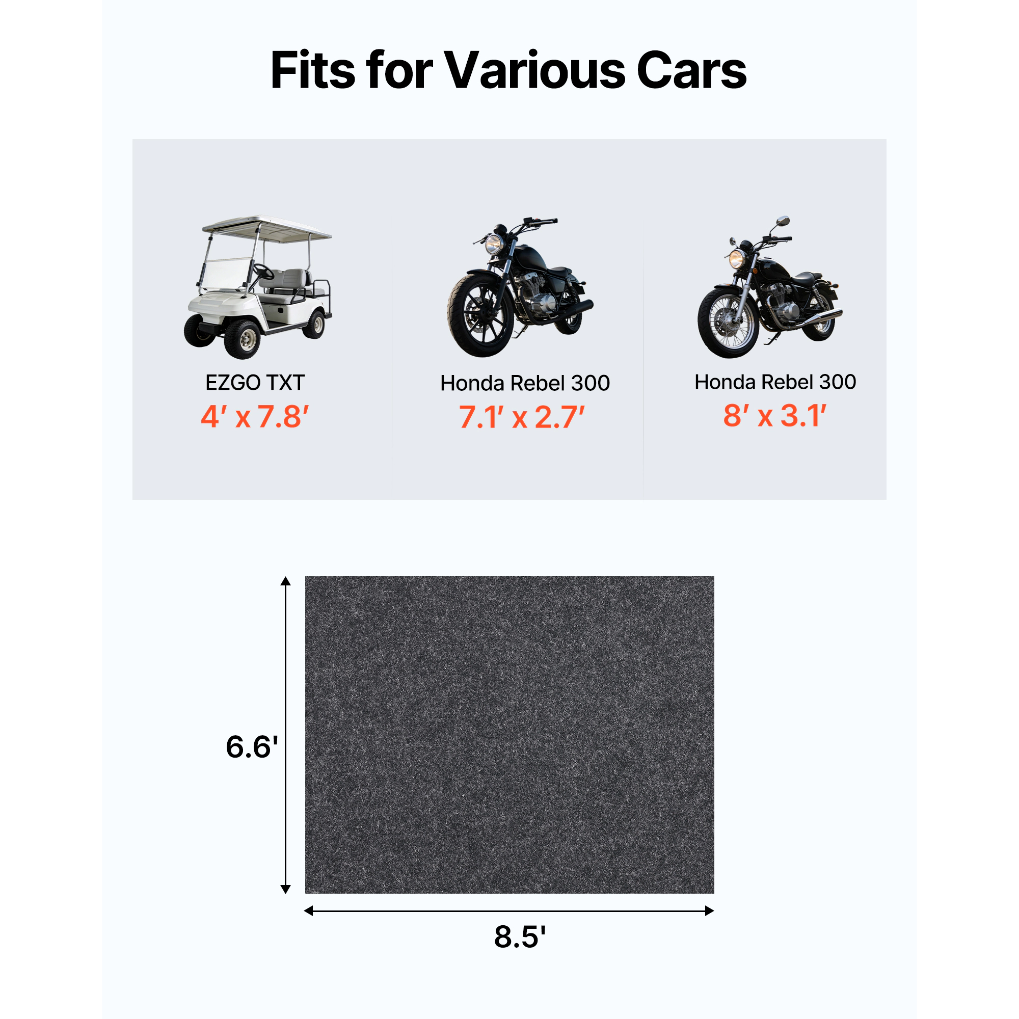 HONGGE Heavy Duty Garage Floor Mat Waterproof from Mud, Oil, and Water Containment