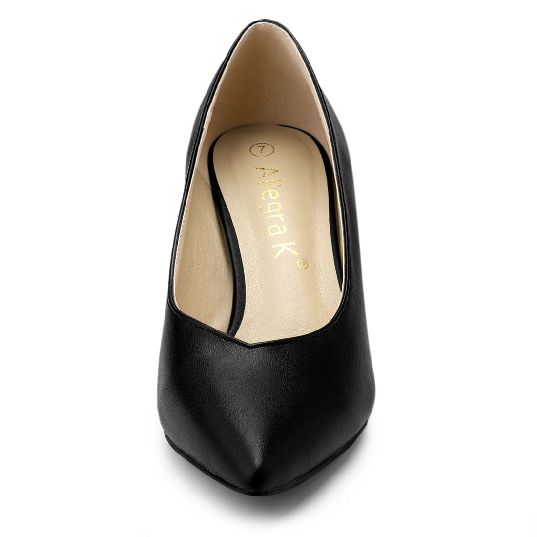 BLISSFUL STEP Women's Pointed Toe Low Kitten Heel Pumps