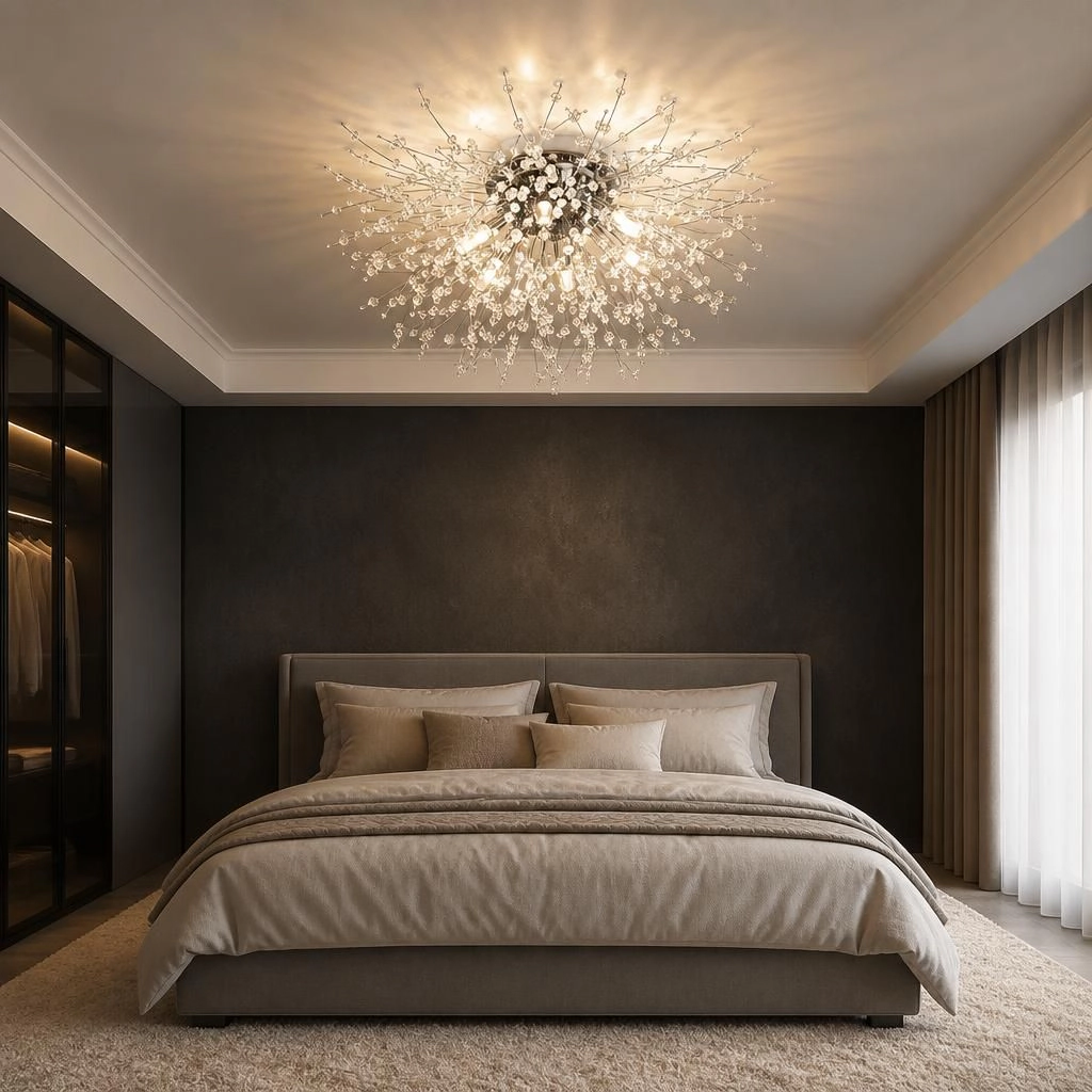 ELEMENT ACE Compact Crystal Flush Mount Ceiling Light