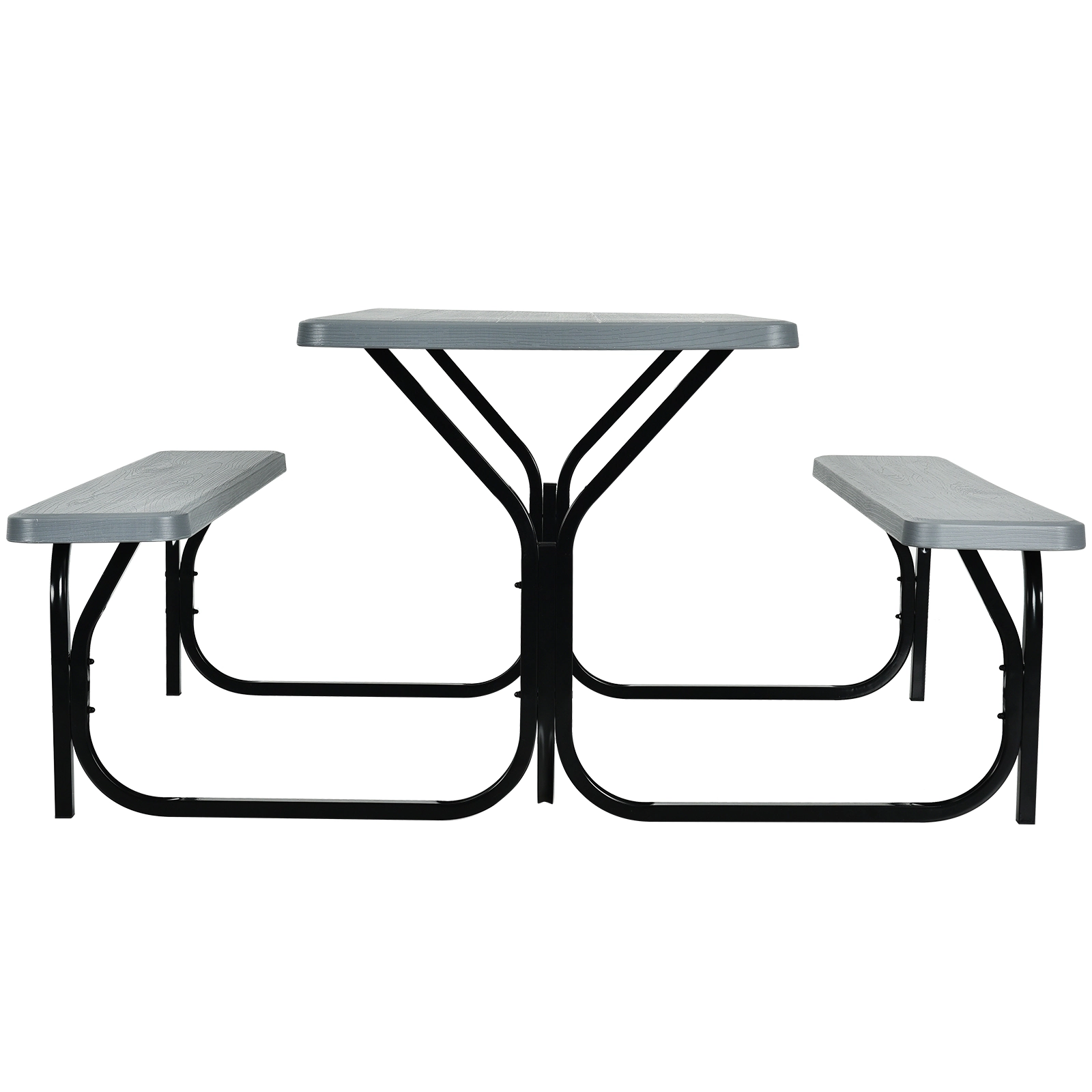 SUGIFT Gray 54-In Outdoor HDPE Picnic Table and Bench Set