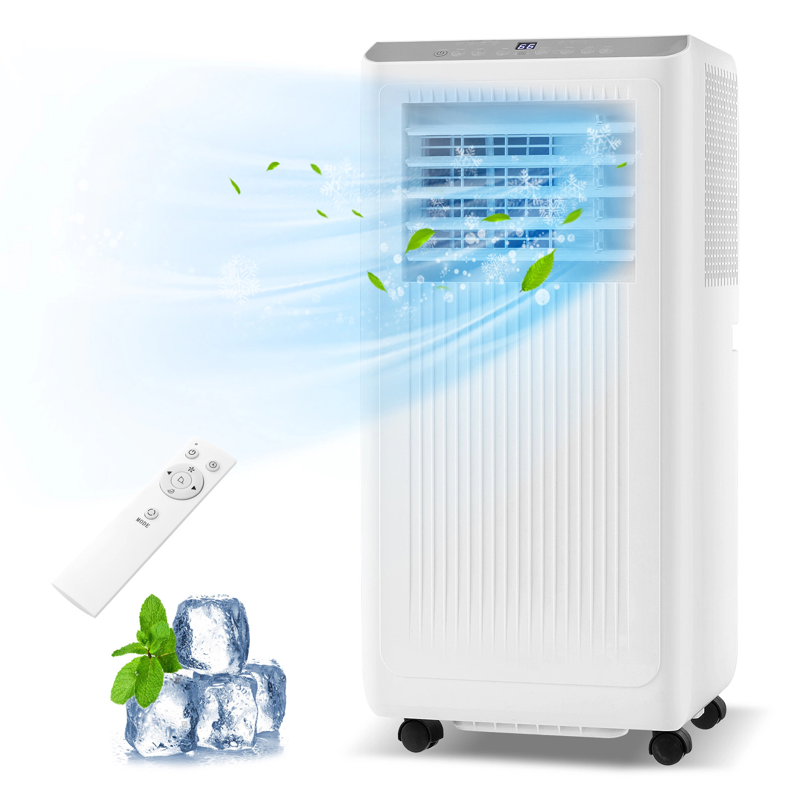 SUGIFT 10000-BTU 350-sq ft Portable Air Conditioner with 120-Degree Auto Swing Dehumidifier and Fan Mode