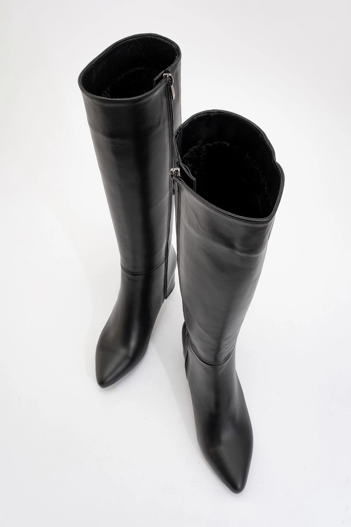 Forever & Always Womens Sejas Leather Block Heel Knee-High Boots