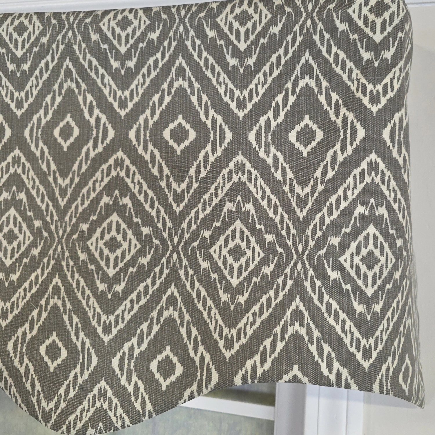 RLF Home 100% Cotton Corsica Regal  Fully lined Windows Rod Pocket Valance 50" x 17"  Gray