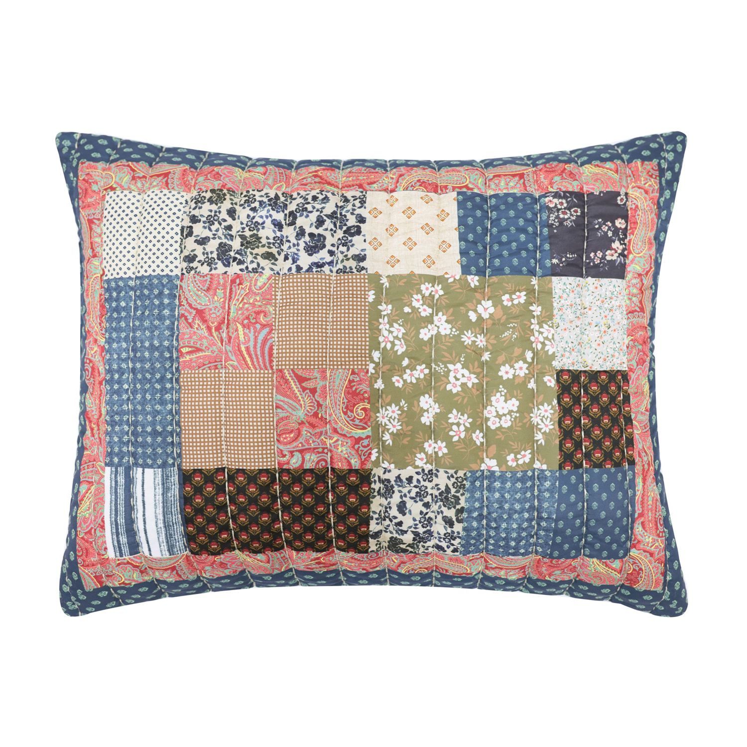 Greenland Home Fashions Shiloh 100% Woven Polyester Jacquard Machine Quilted Sham