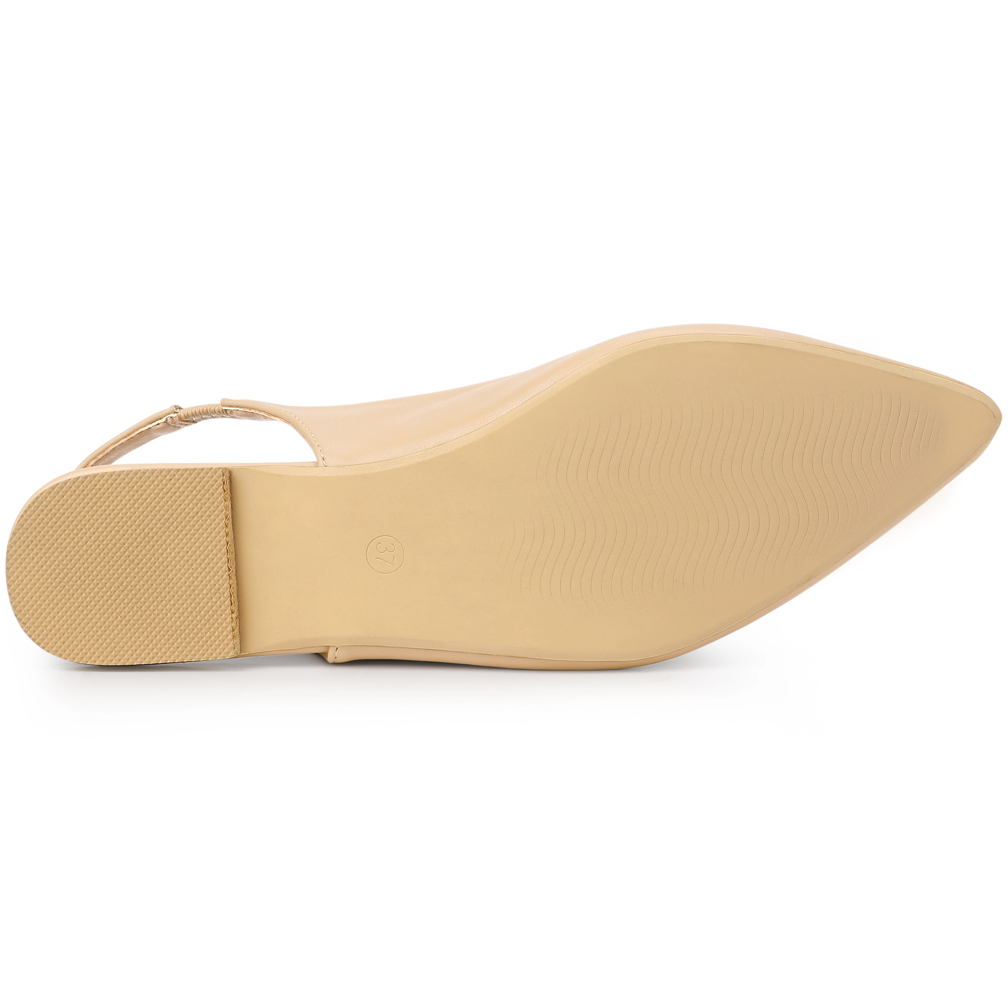 BLISSFUL STEP Women Faux Leather Pointed Toe Slingback Flats