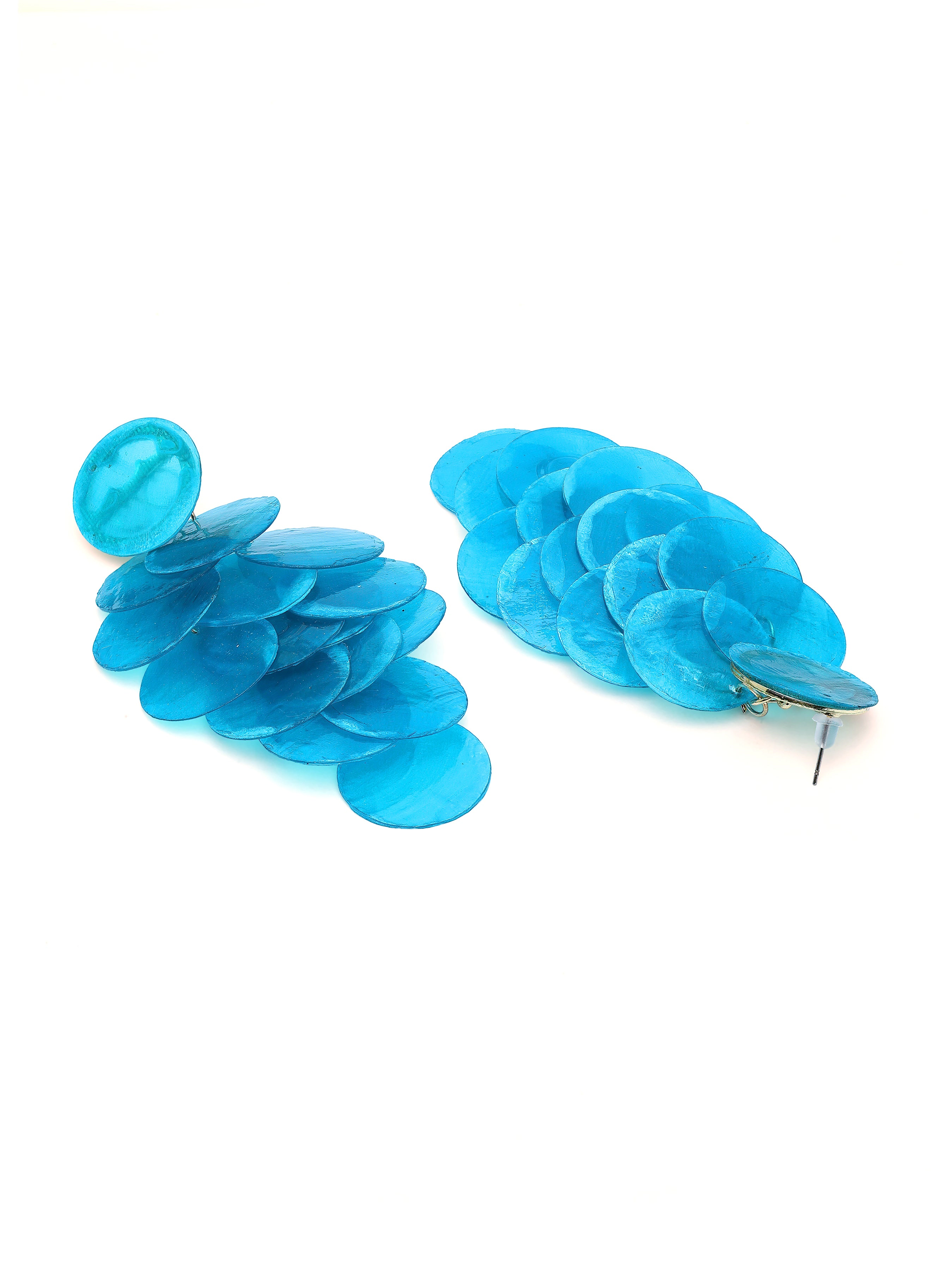 AGP PARIS Womens Natural Shell Disc Cascade Drop Earrings