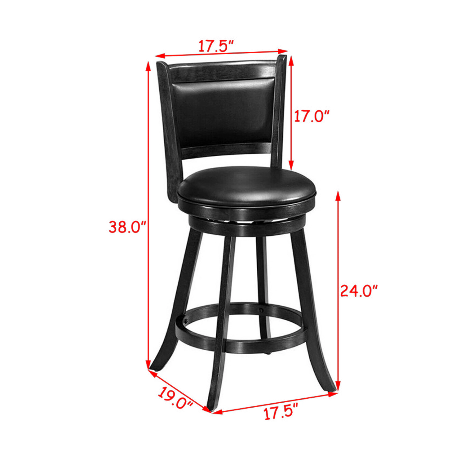 Hivvago Swivel Counter Stools with Comfortable Upholstered Dining Seats