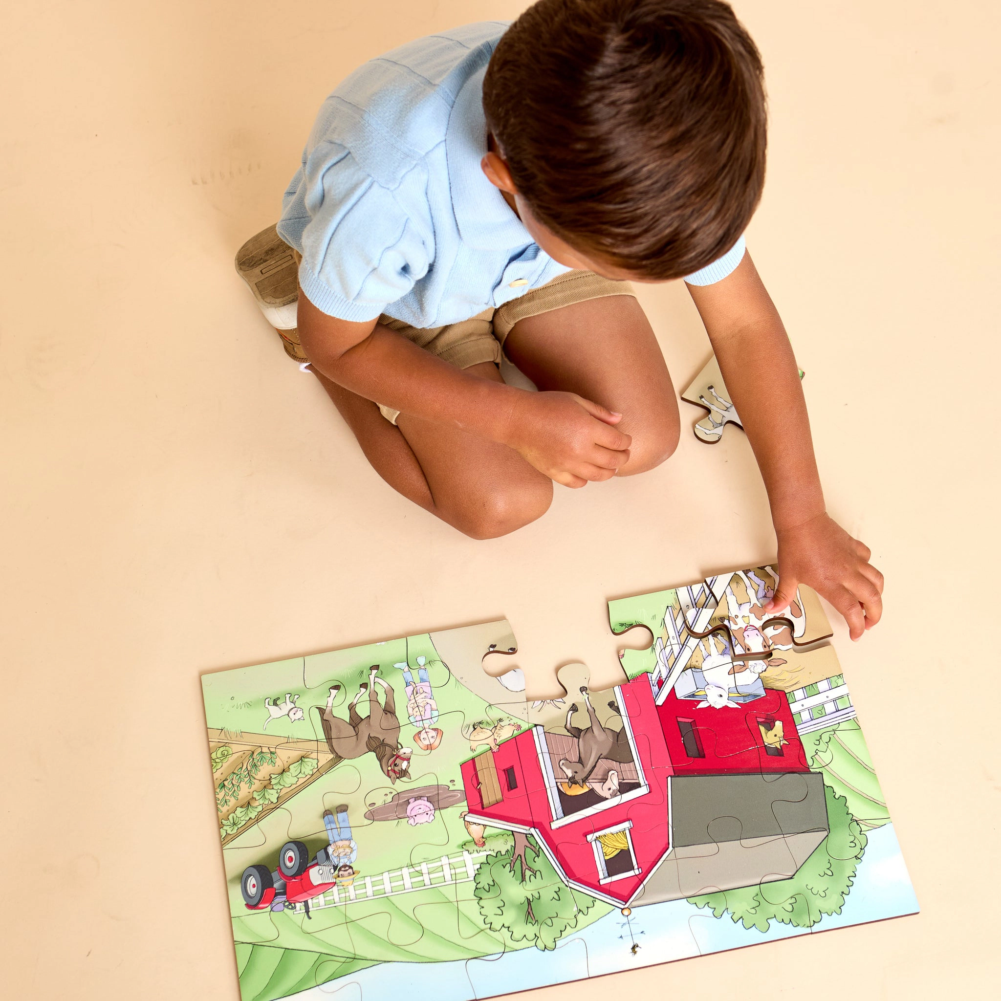 Harvest Time 24-Piece Farm Puzzle for Toddlers & Preschoolers, 11 x 19"