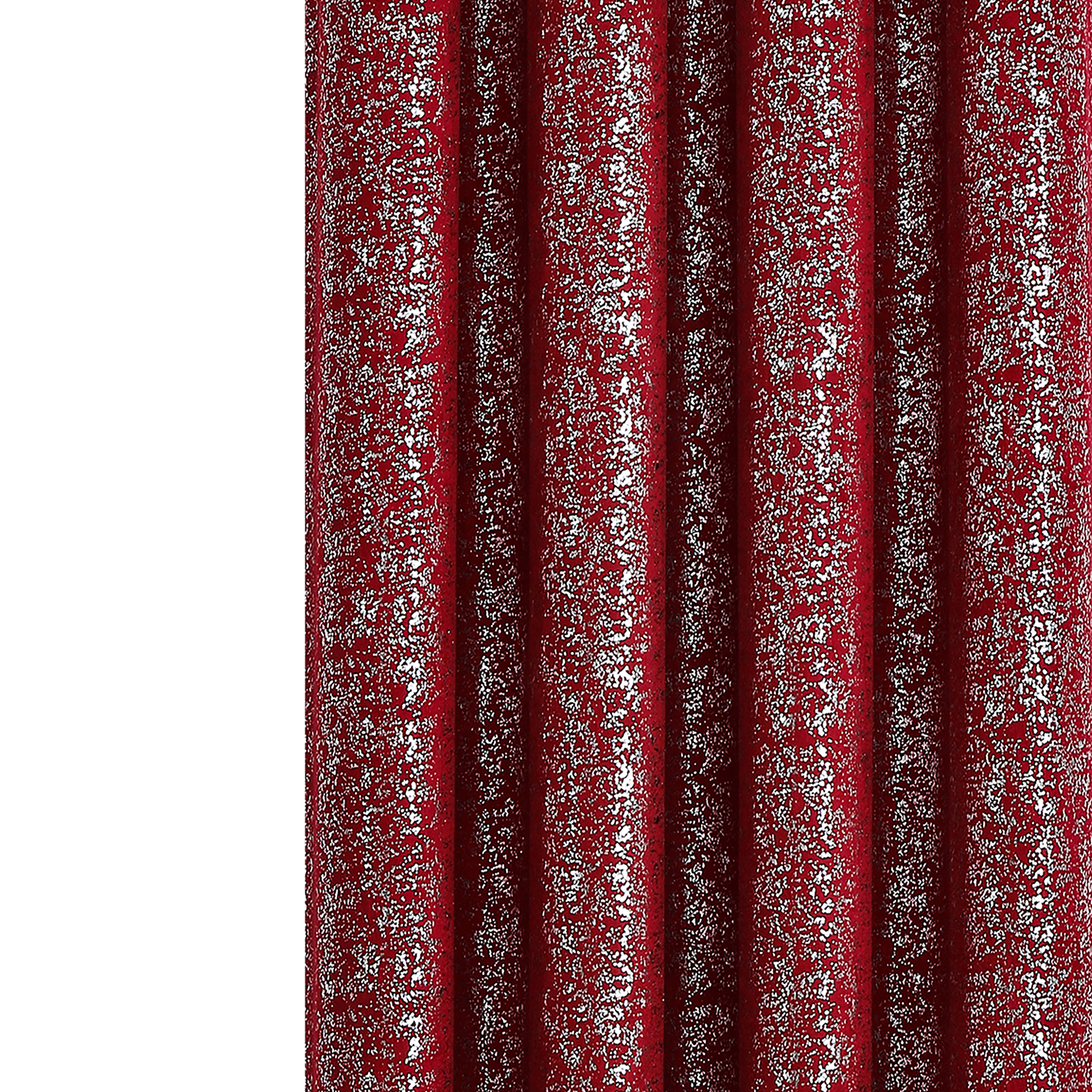 Kate Aurora 2 Piece Grommet Top Moroccan Sparkly Burgundy Red Light Reducing Window Curtain Panels - 84 in. Long
