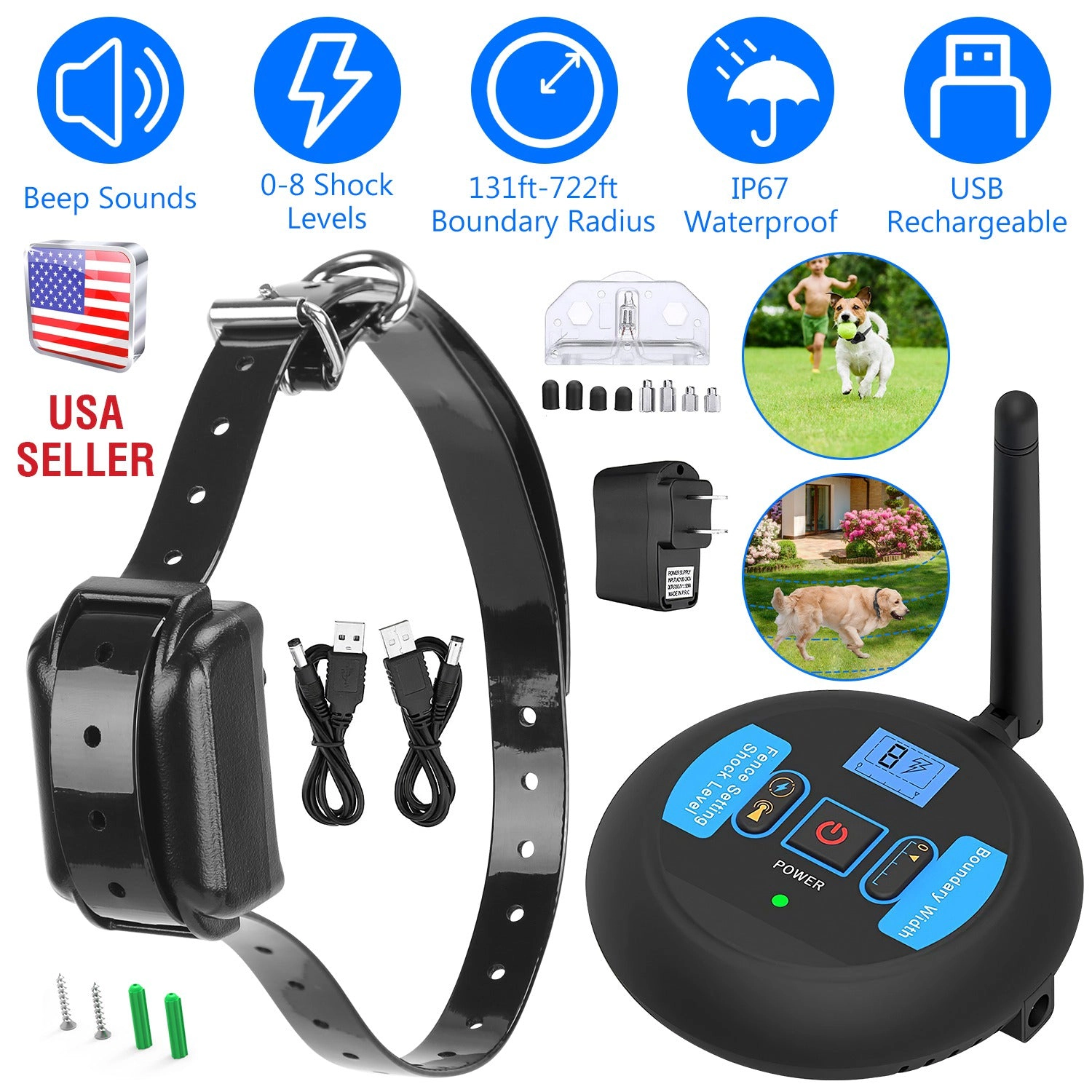 GBruno Wireless Electric Dog Fence Containment System