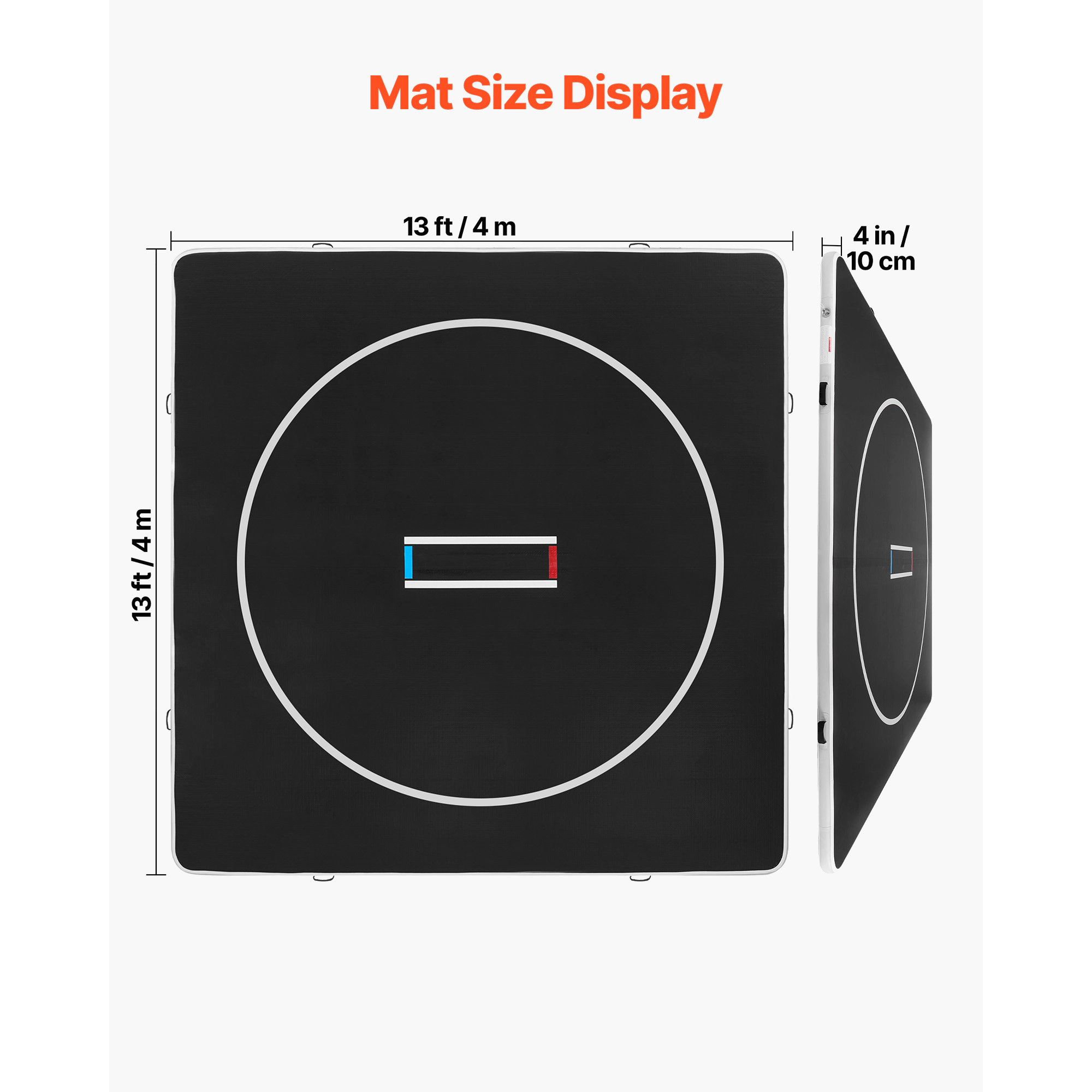HONGGE Wrestling Mat Inflatable Martial Arts Thick Mat for Home Gym Exercise PVC Foldable Training Mats with Circles