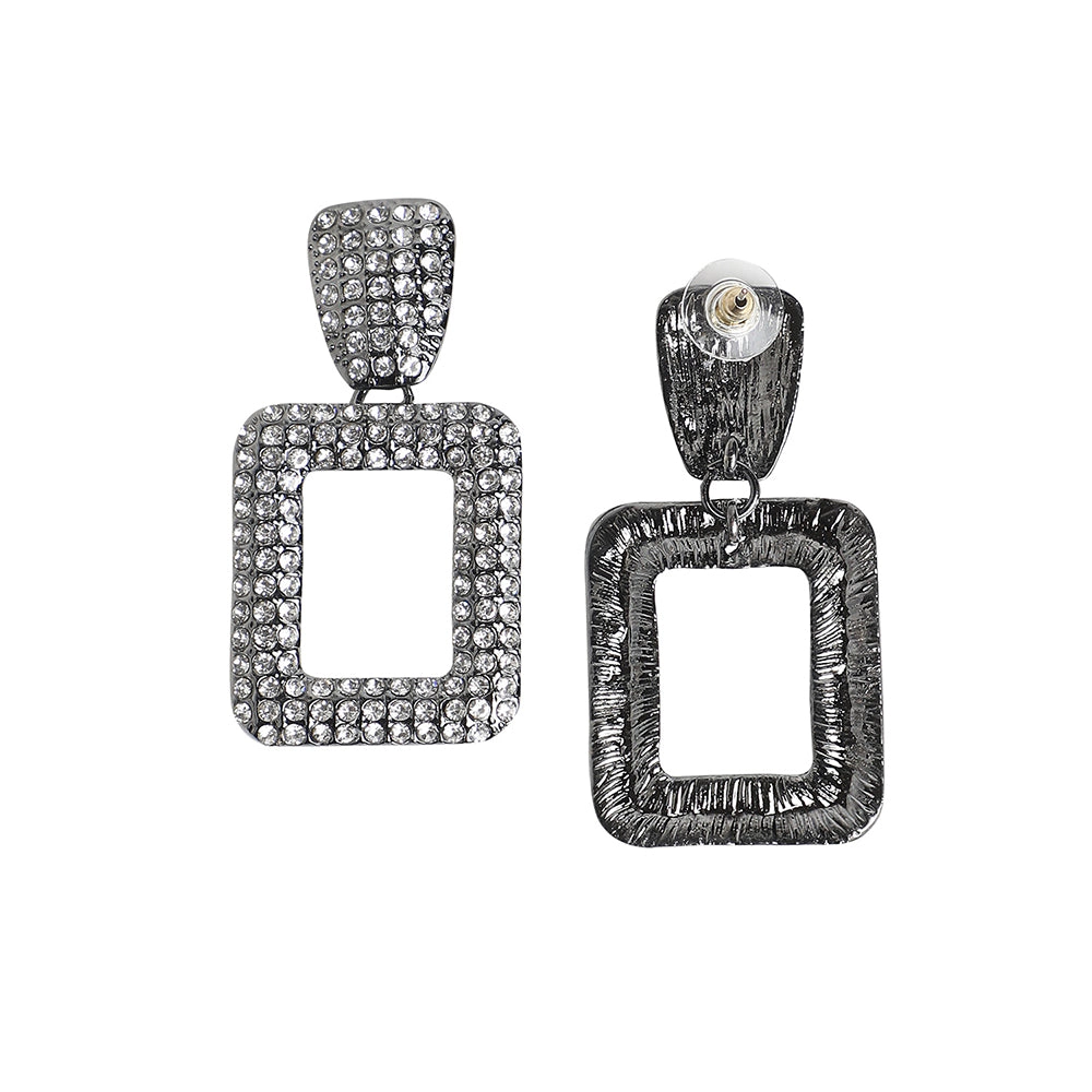 SOHI Women's Crystal Silver Party Drop Earrings