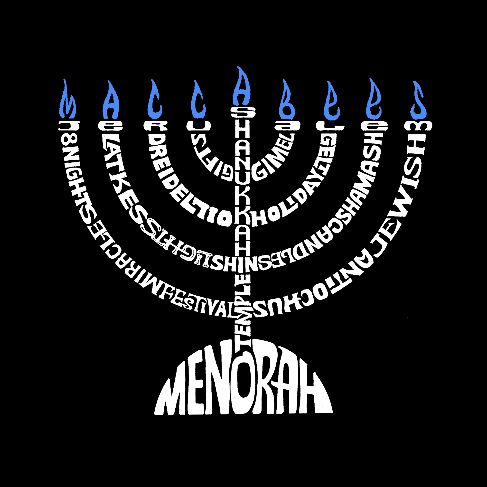 LA Pop Art Men's Word T-Shirt - Menorah