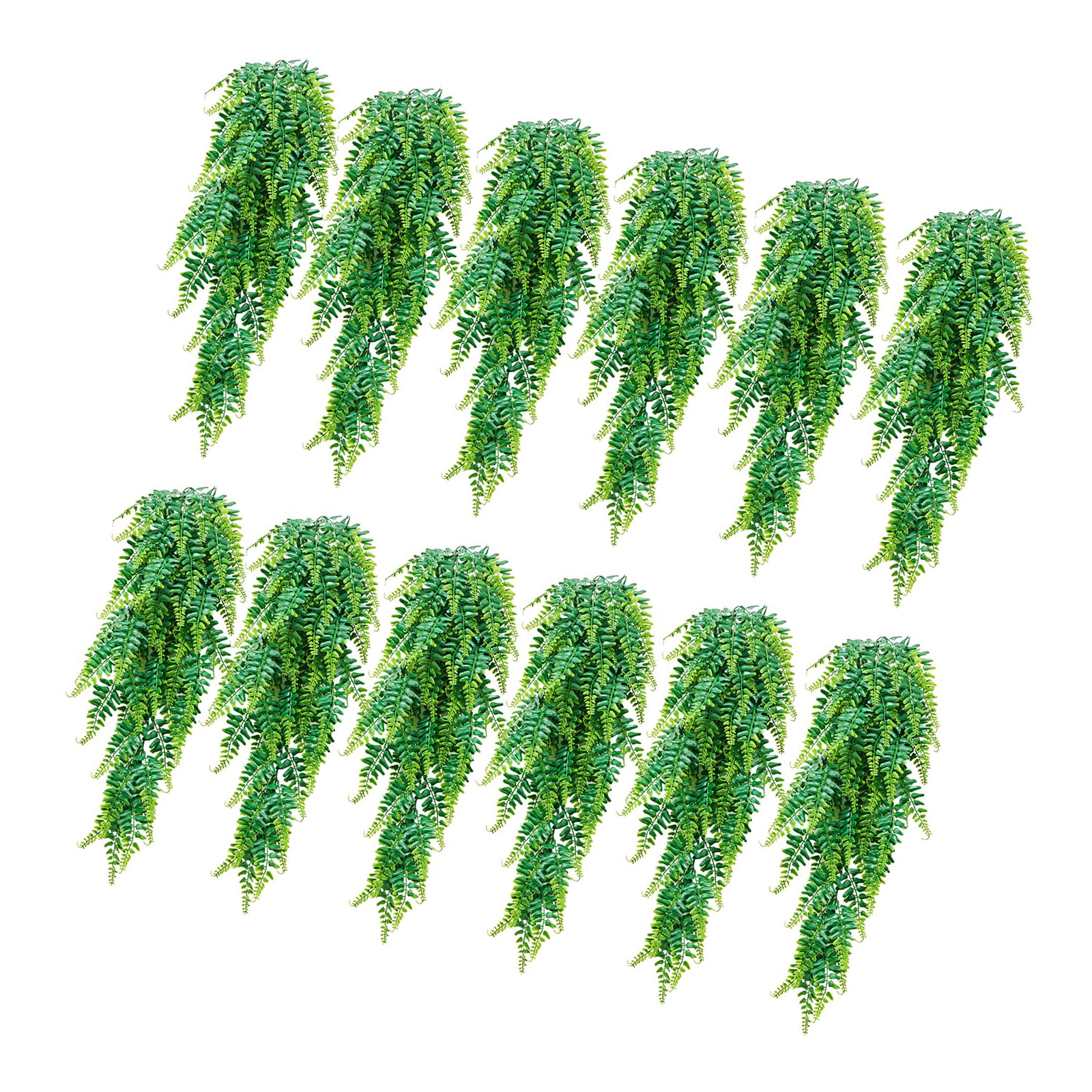 HONGGE Artificial Ferns, Fake Hanging Boston Fern Bush Plant with Hanging Length
