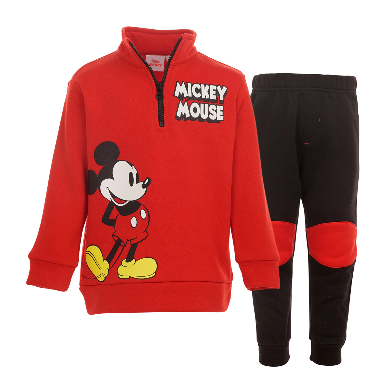 Disney Mickey Mouse Boys' Fleece Quarter-Zip Sweatshirt and Pants Set