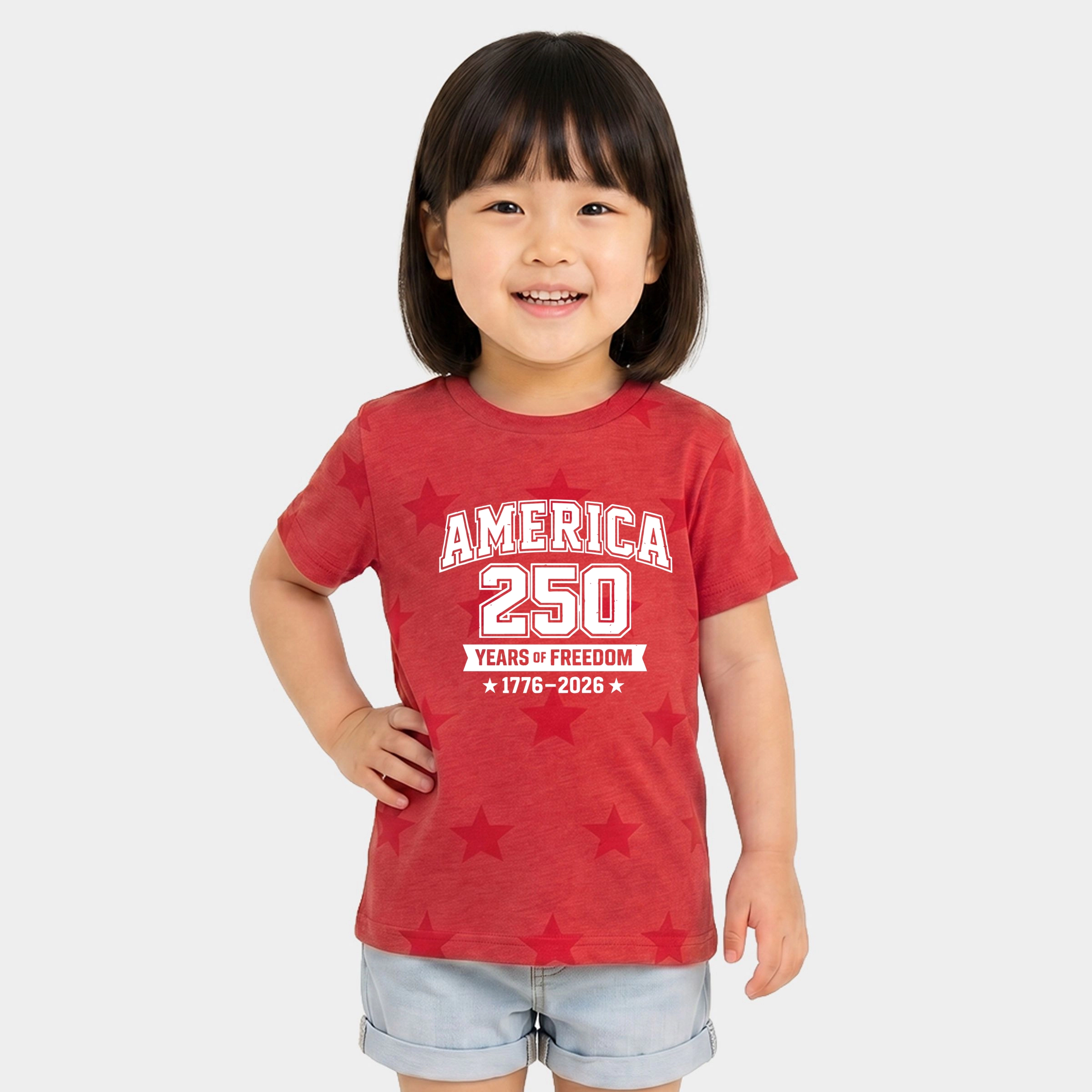 The Juniper Shop - America 250 Years of Freedom Varsity Toddler Short Sleeve Star Tee