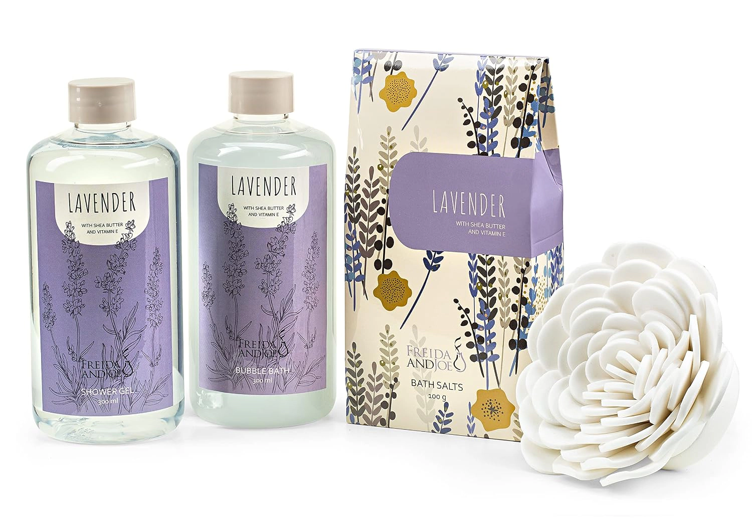 Freida and Joe Women Lavender Bath & Body Spa Gift Set Basket