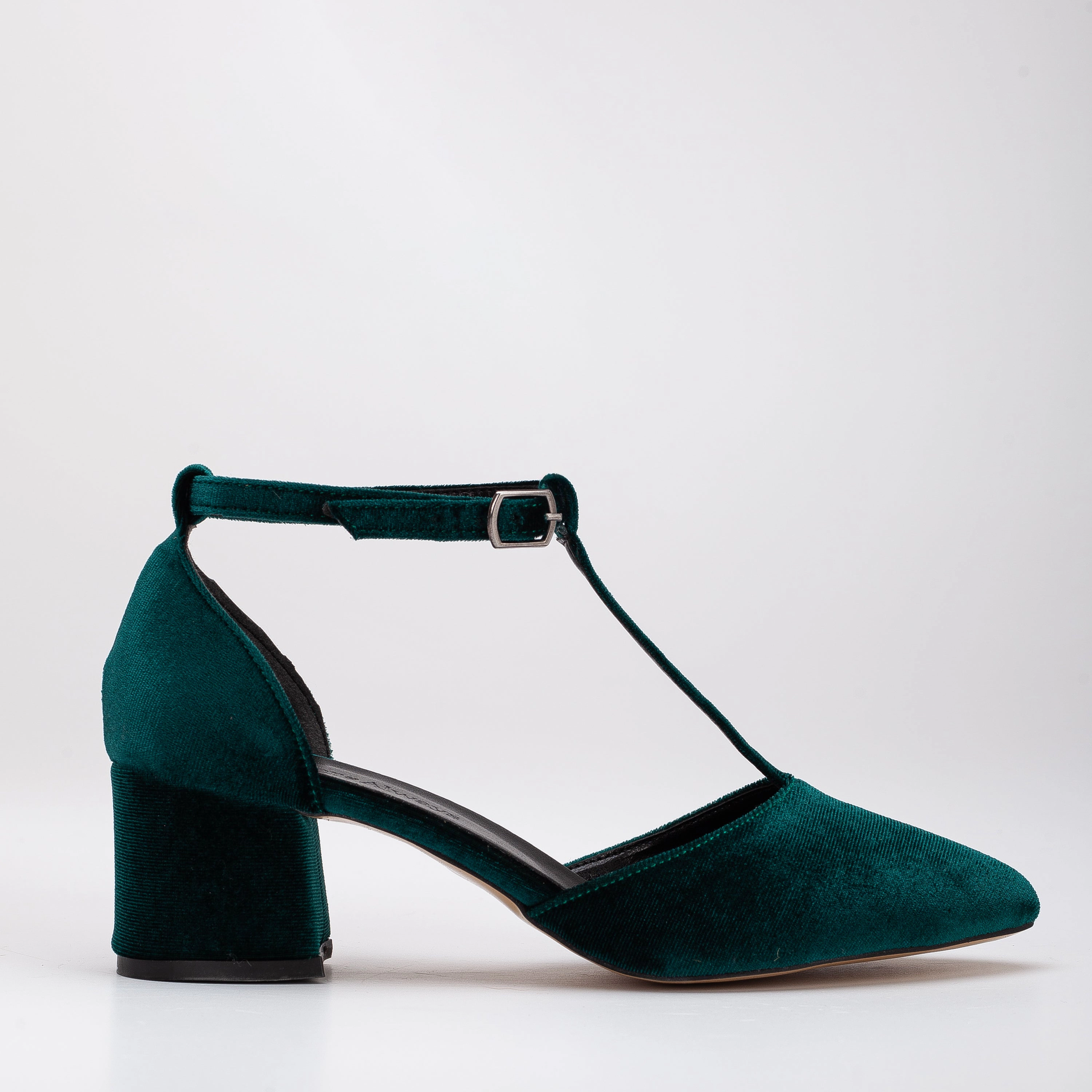 Forever & Always Womens Anicette Velvet Mary Jane Heels