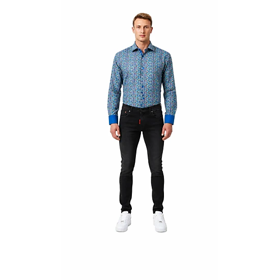 Elie Balleh Slim Fit Mens Paisley Print Button-Down Shirt