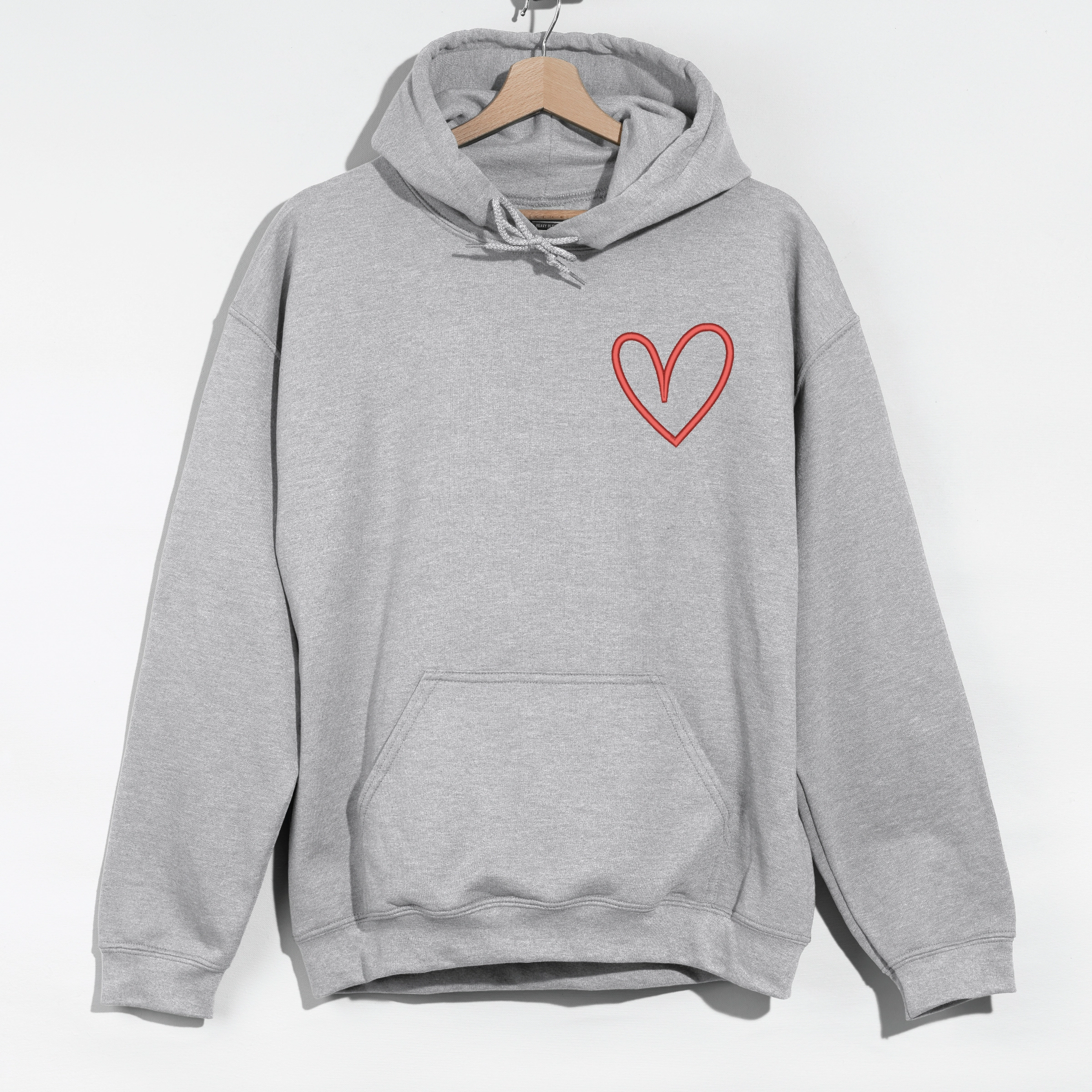 Simply Sage Market - Women's Graphic Hoodie Embroidered Hand Drawn Heart