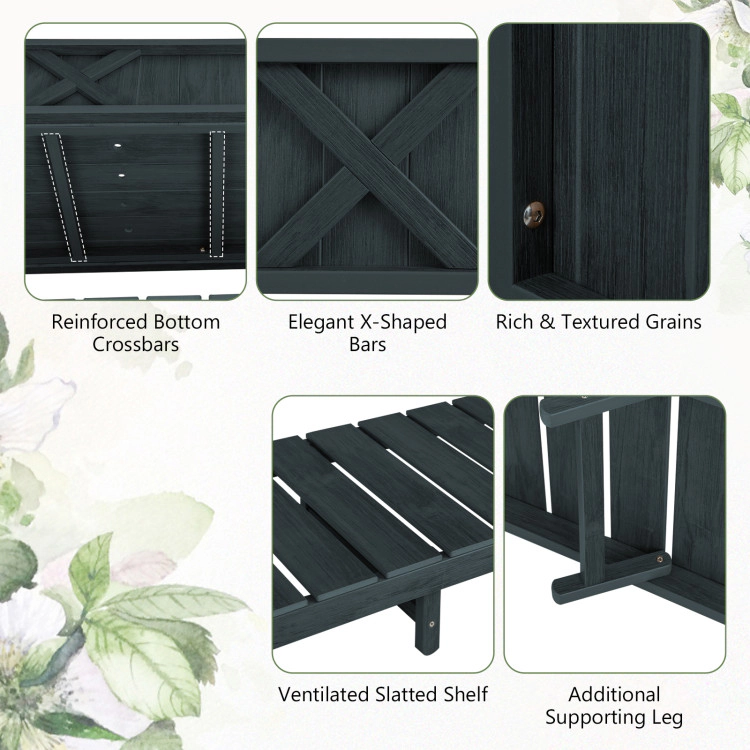 Hivvago Poly Wood Elevated Planter Box with Legs Storage Shelf Drainage Holes