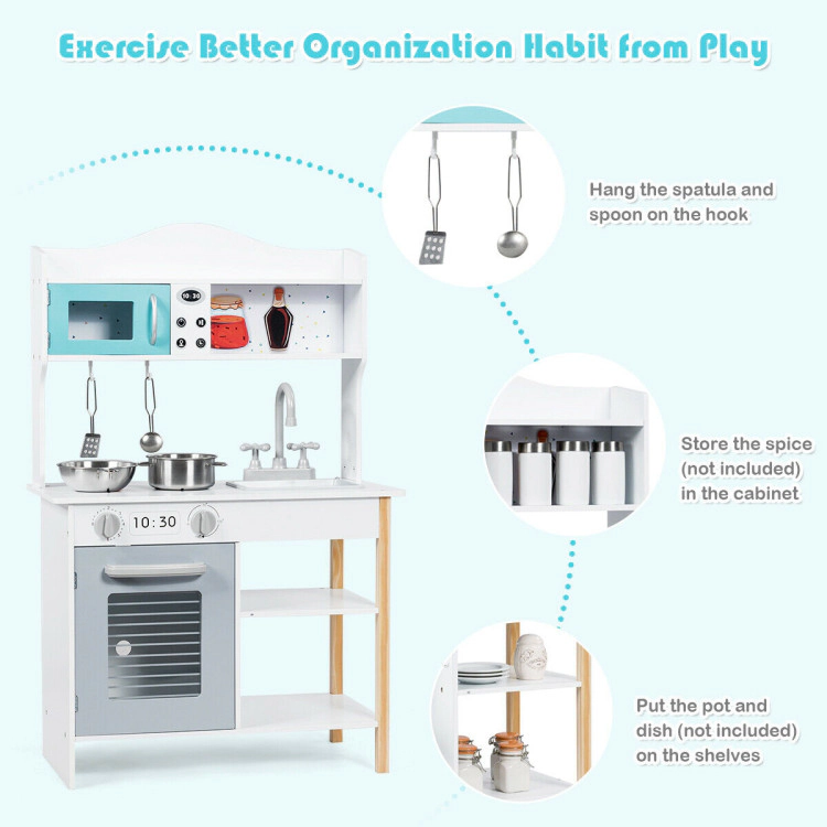 Hivvago Kids Kitchen Cookware Pretend Cooking Food Play Set