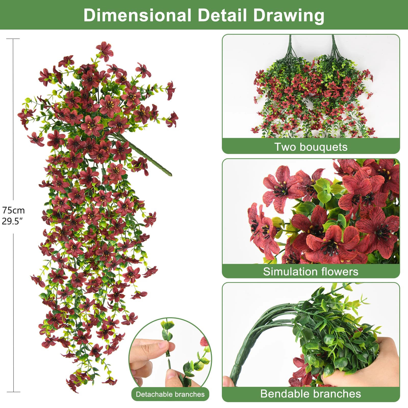 PUPWE Artificial Fall Flowers For Outdoor Decoration