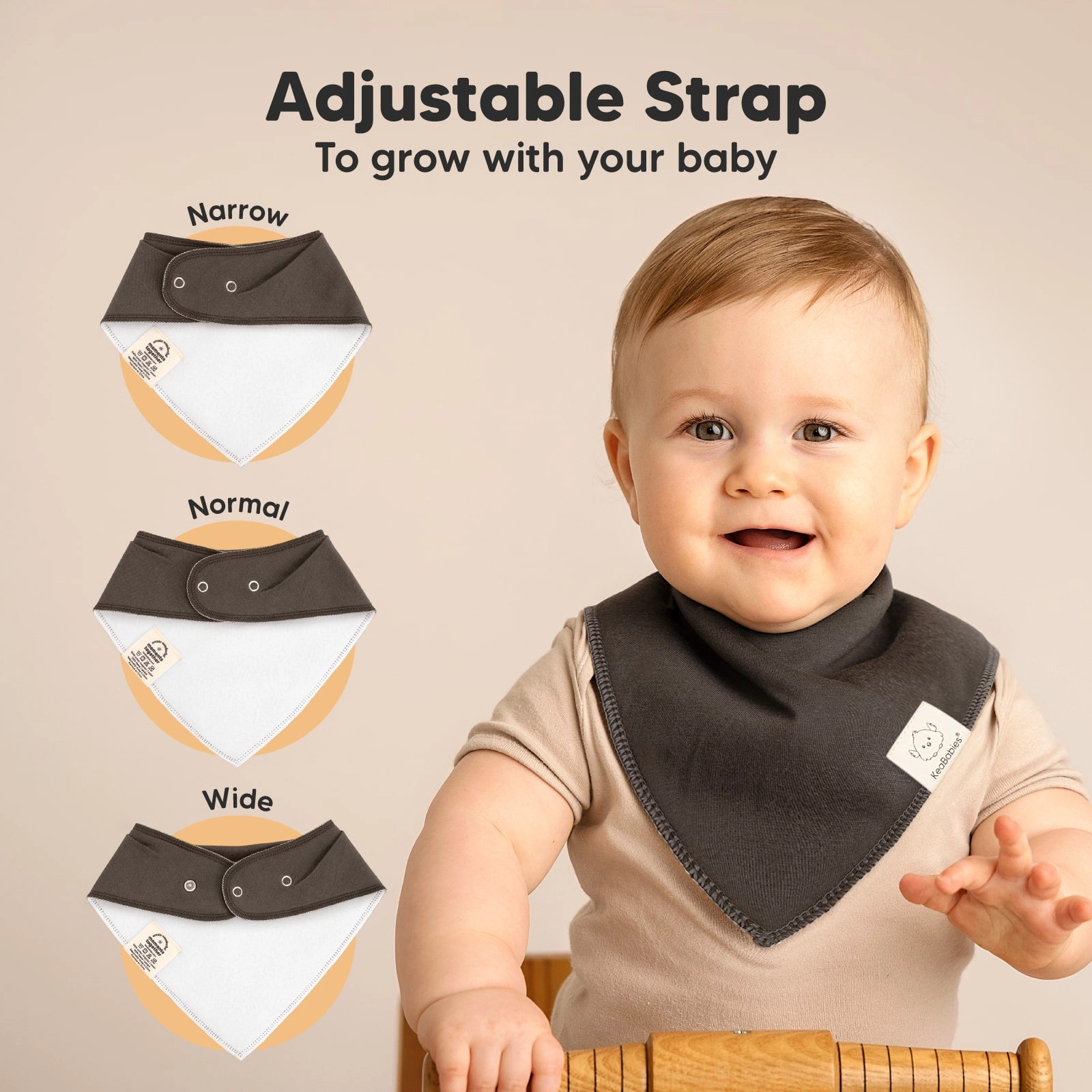 KeaBabies 8-Pack Organic Bandana Bibs for Baby Boys, Girls