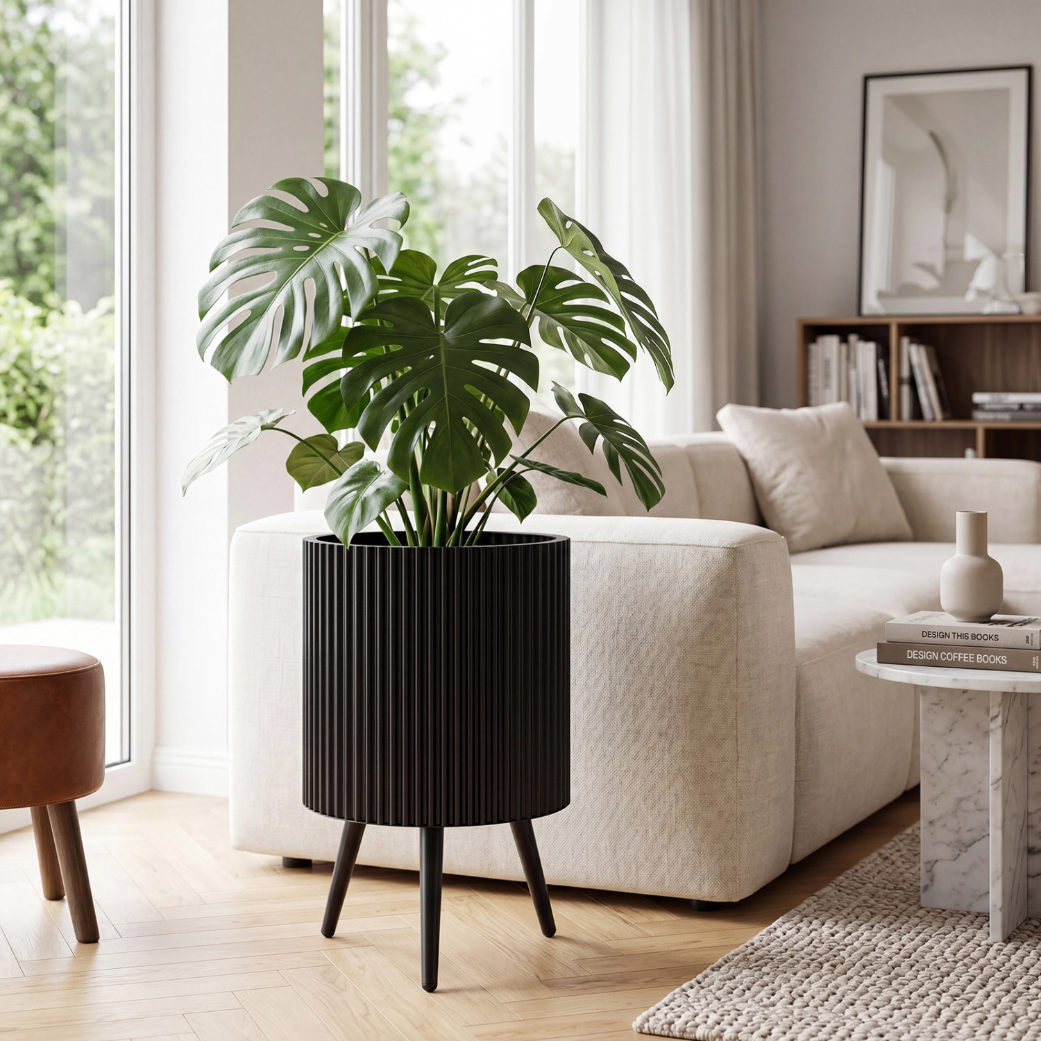 LJG Plant Pot with Stand and Tapered Legs for Garden