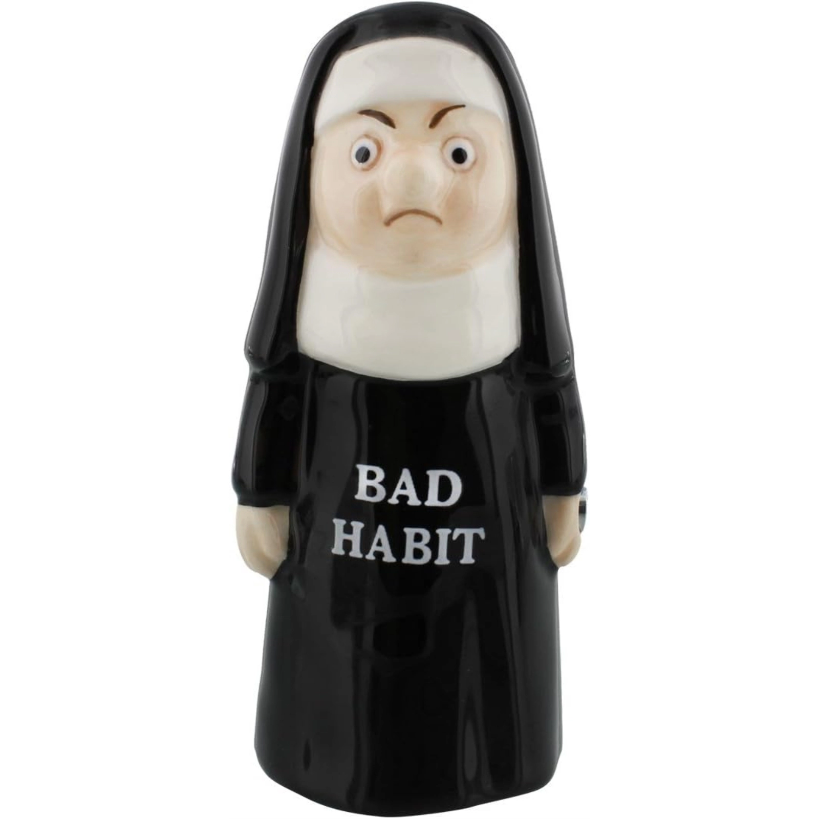 Pacific Giftware Good Bad Habits Nun Pair 4 Inch Ceramic Magnetic Salt and Pepper Shaker Set