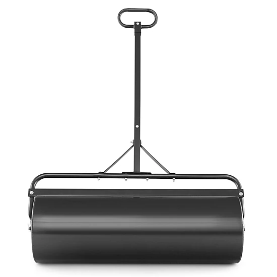 SUGIFT Black 17-gal Water Filled Lawn Roller Push Pull or Tow Behind Metal Drum with Detachable Handle