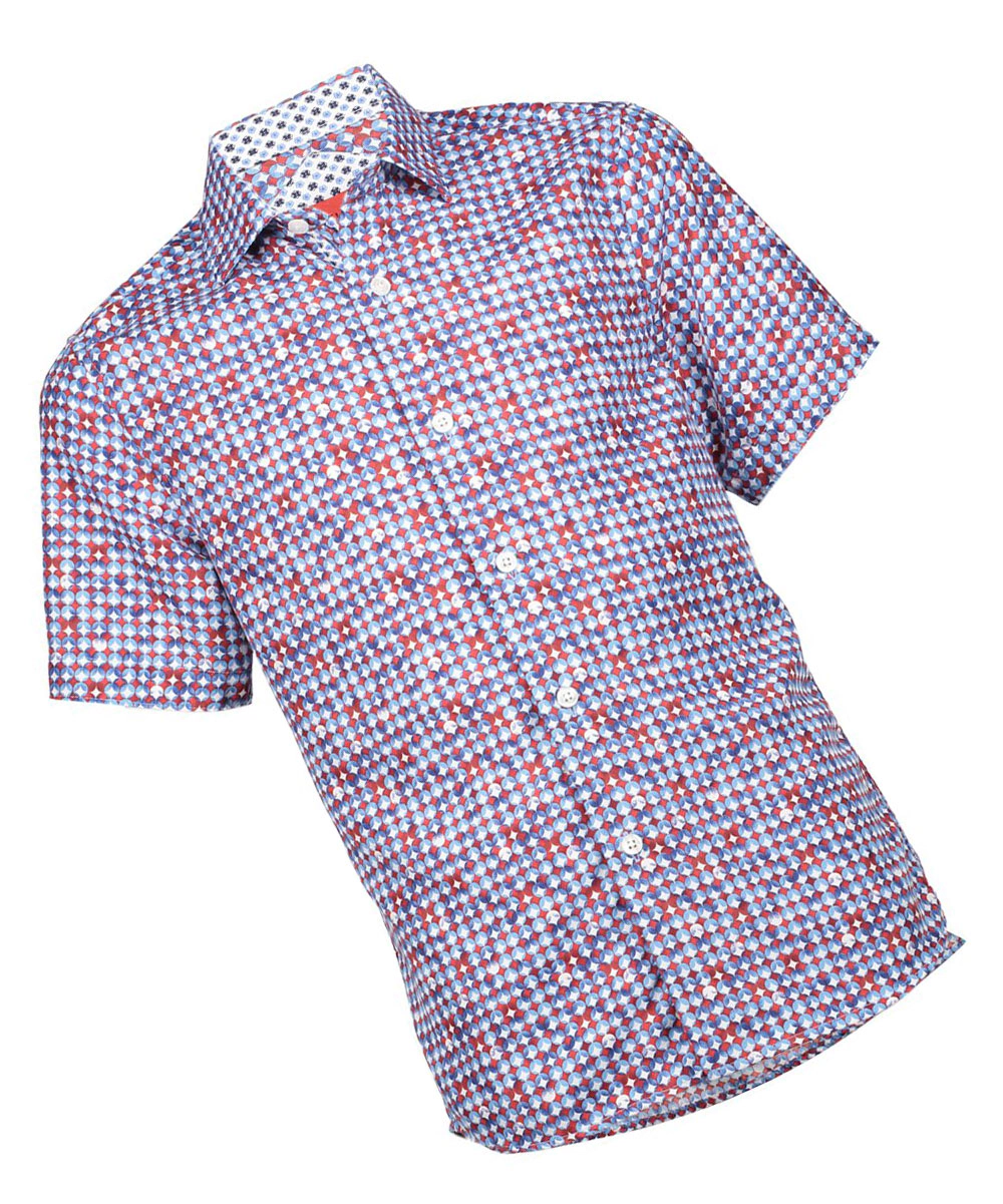 Elie Balleh Boys Slim Fit Printed Short Sleeve Shirt