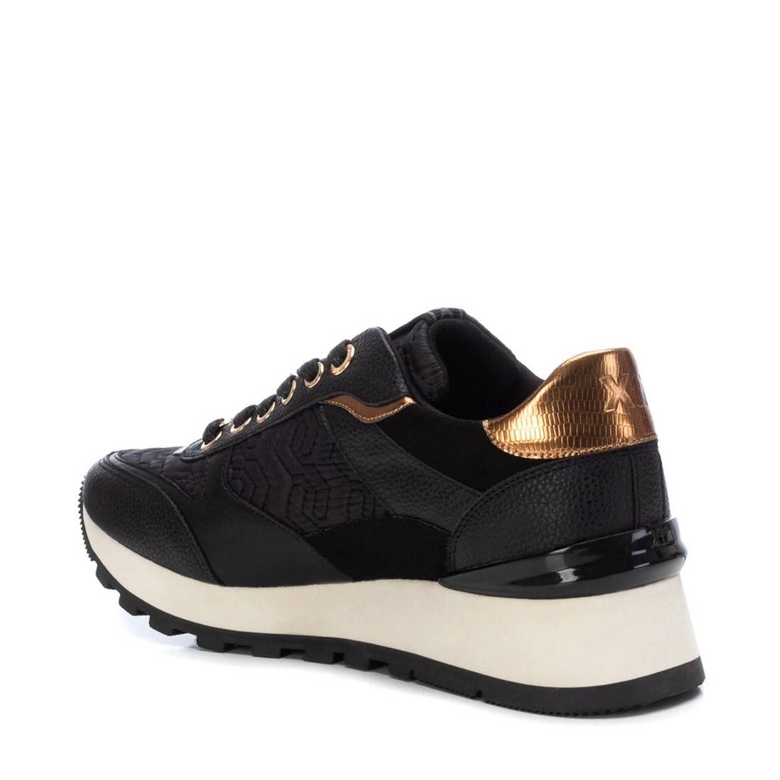 XTI Womens Wedge Sneakers Quilted Lace-Up
