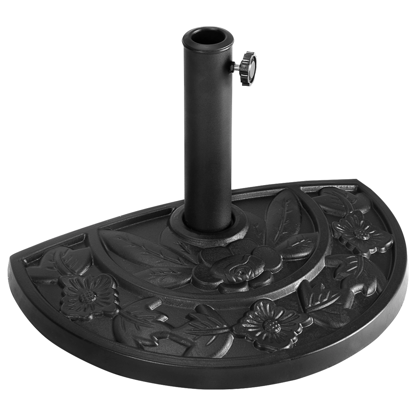 Slickblue Space Saving Half Round Outdoor Umbrella Base for Patio, Terrace and Balcony