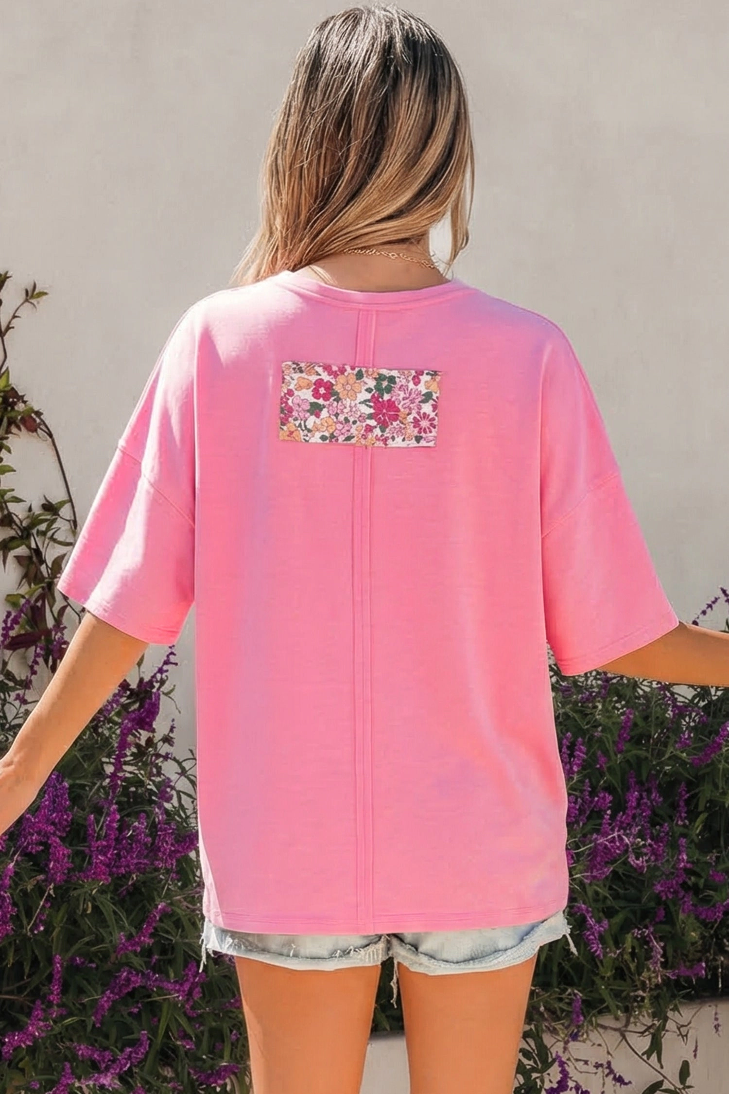 Threaded Pear Women's Adriana Big Flower Oversize Tee