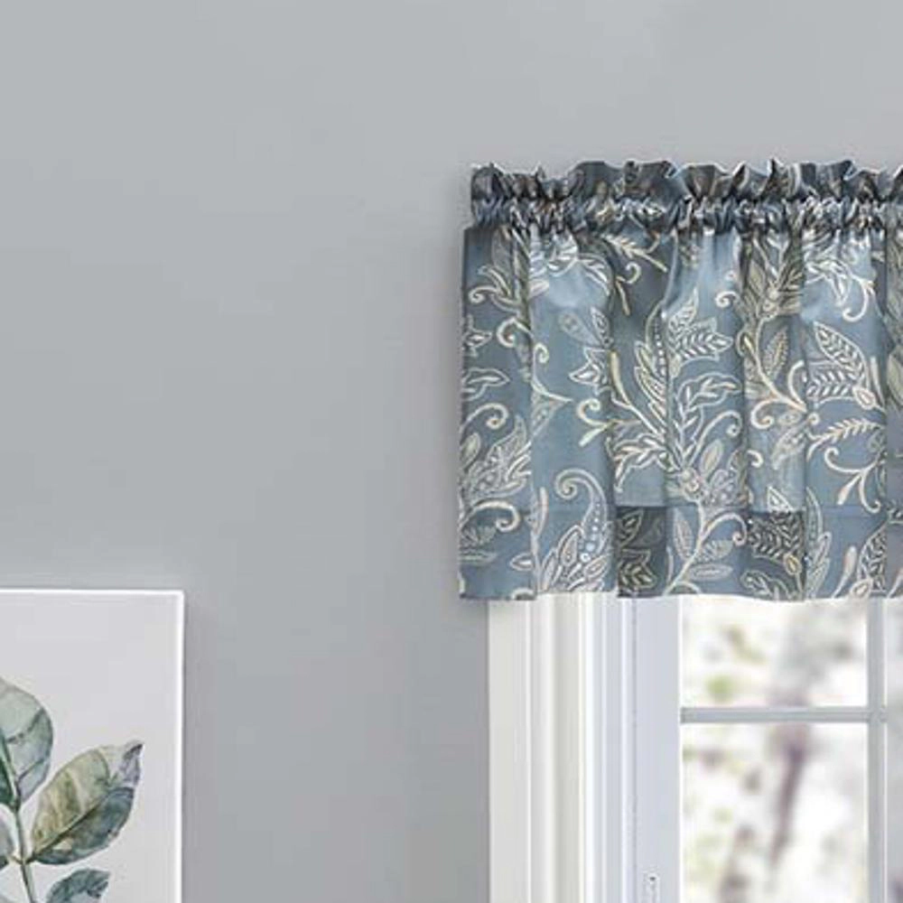Ellis Curtain Lexington Leaf Pattern on Colored Ground Tailored Valance 58"x15