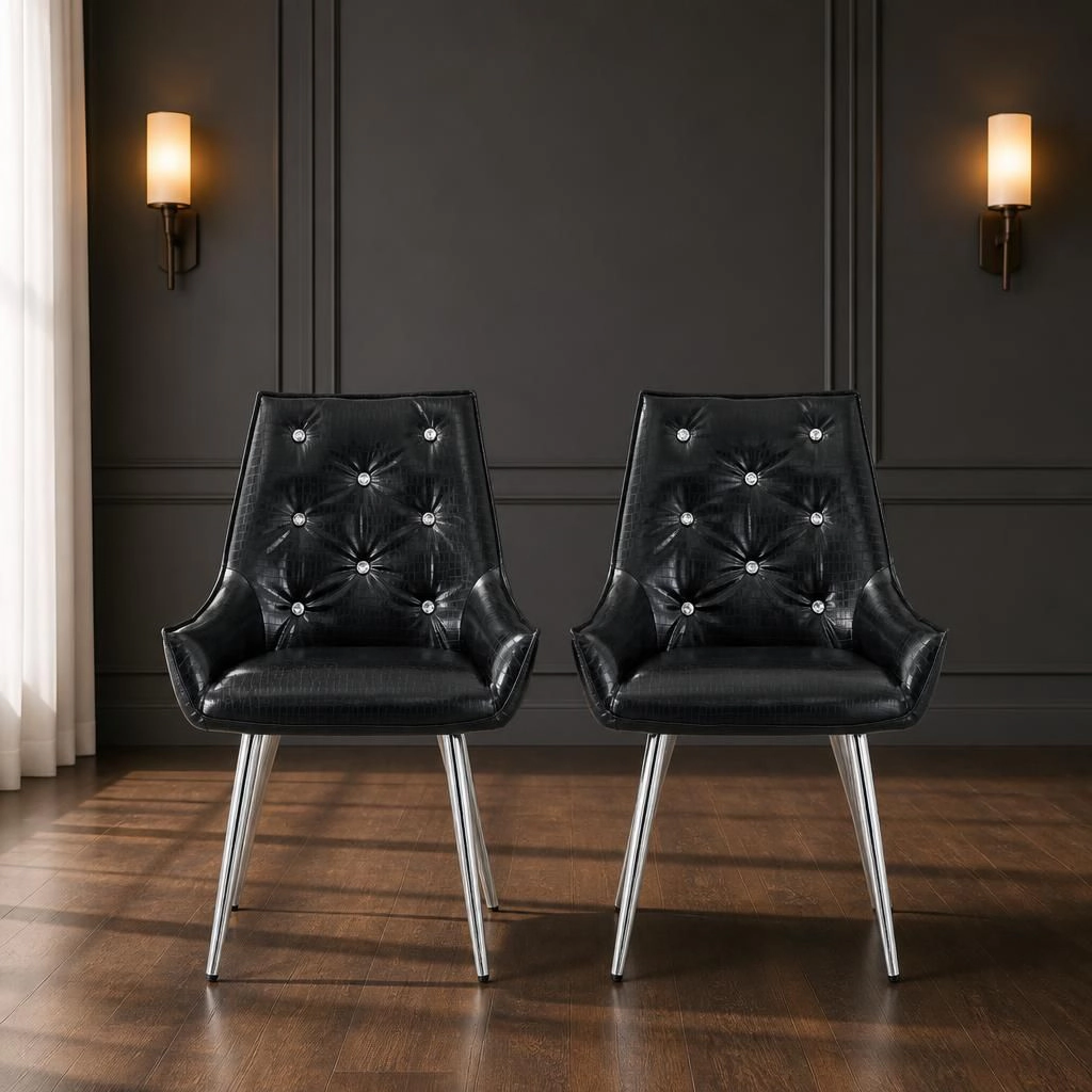 GOODSILO Upholstered PU Leather Dining Seating Chair
