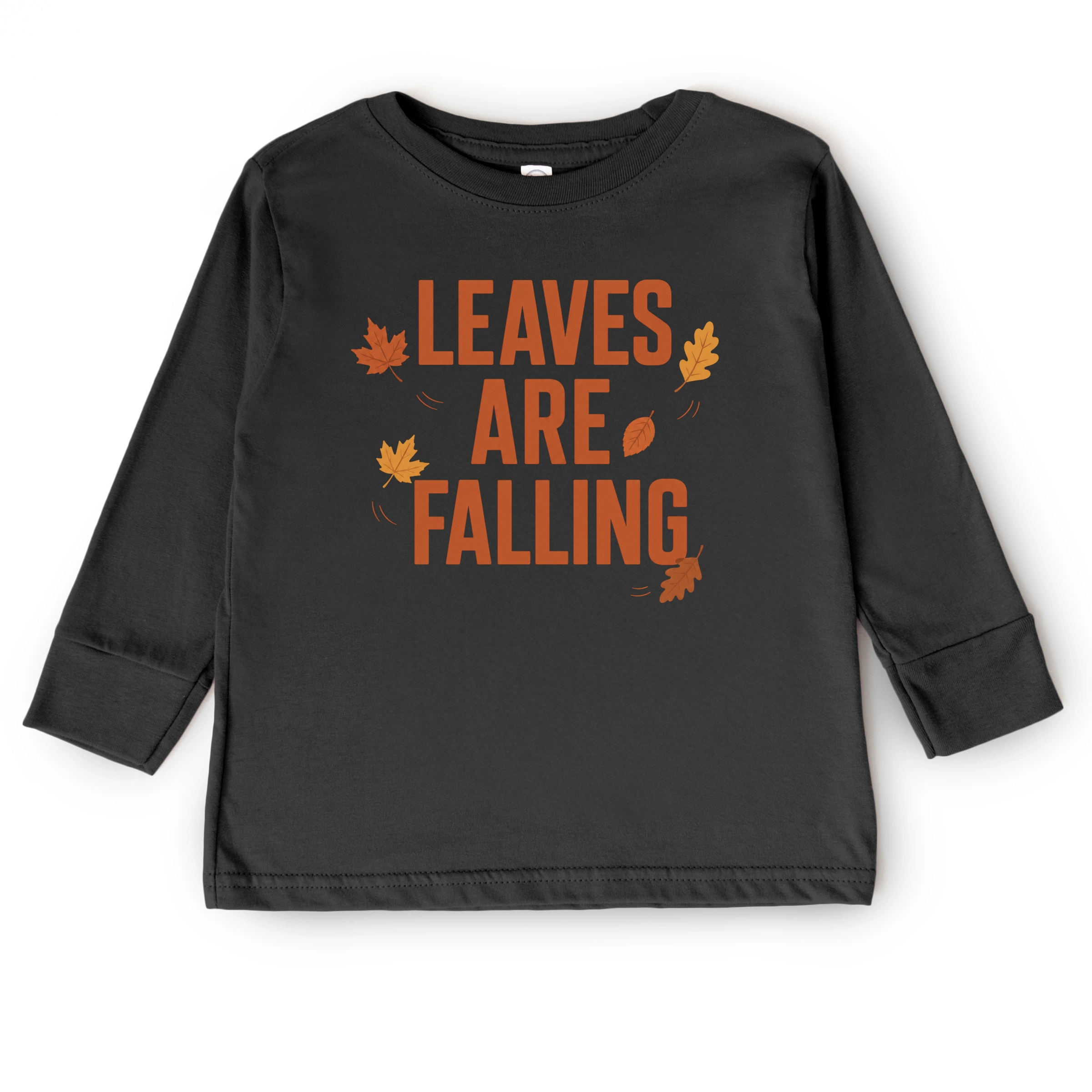 The Juniper Shop - Toddler Long Sleeve Graphic Tee Leaves Are Falling Orange