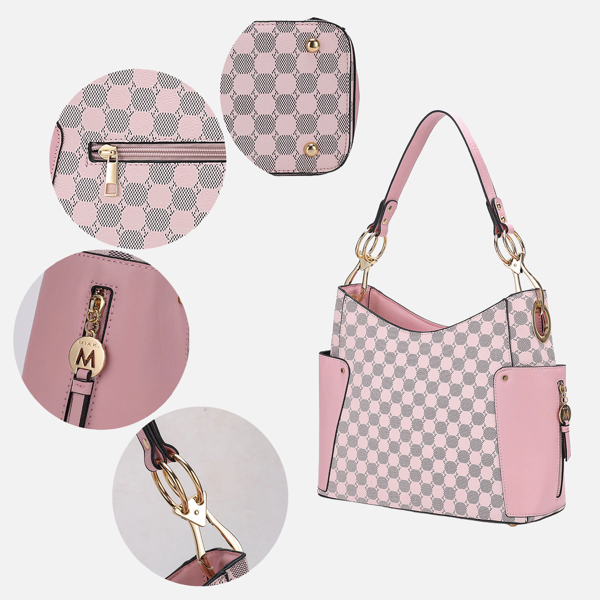 MKF Collection by Mia K. Penelope Circular Print Shoulder Handbag with Matching Wallet