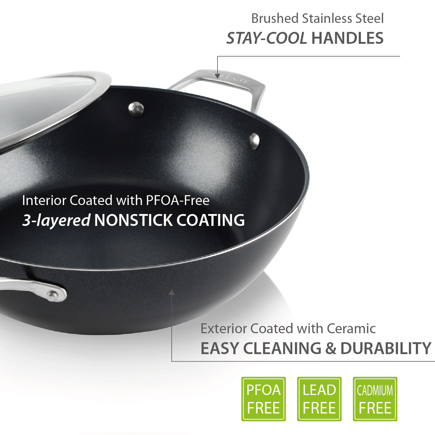 TECHEF Onyx - 5 Quart Nonstick Chef Pan