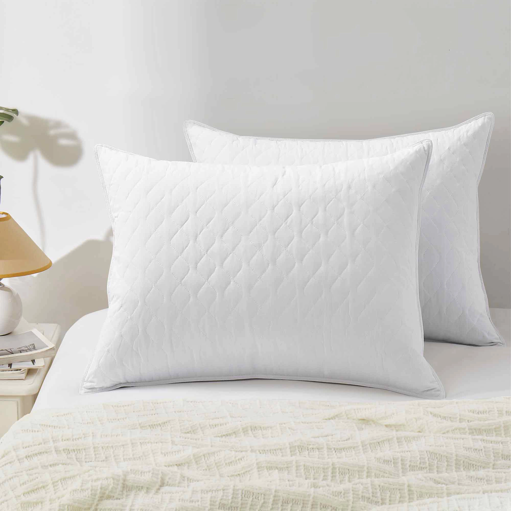 PeaceNest Oval-Quilted Goose Feather Sleep Pillows, 2-Pack