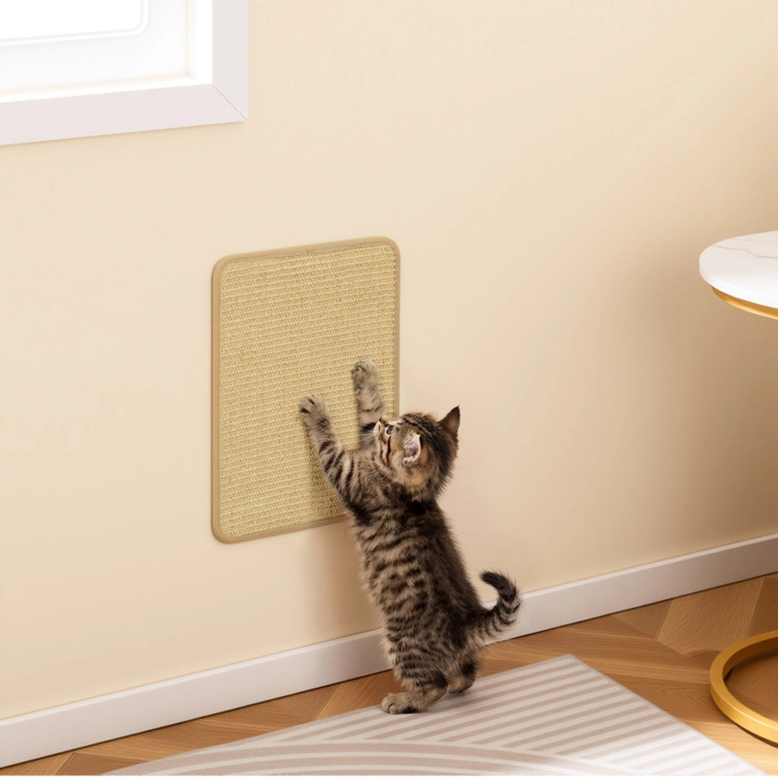 SUGIFT 12 Pieces Cat Scratcher Mat Set 16 x 12 Inch Natural Sisal Pads