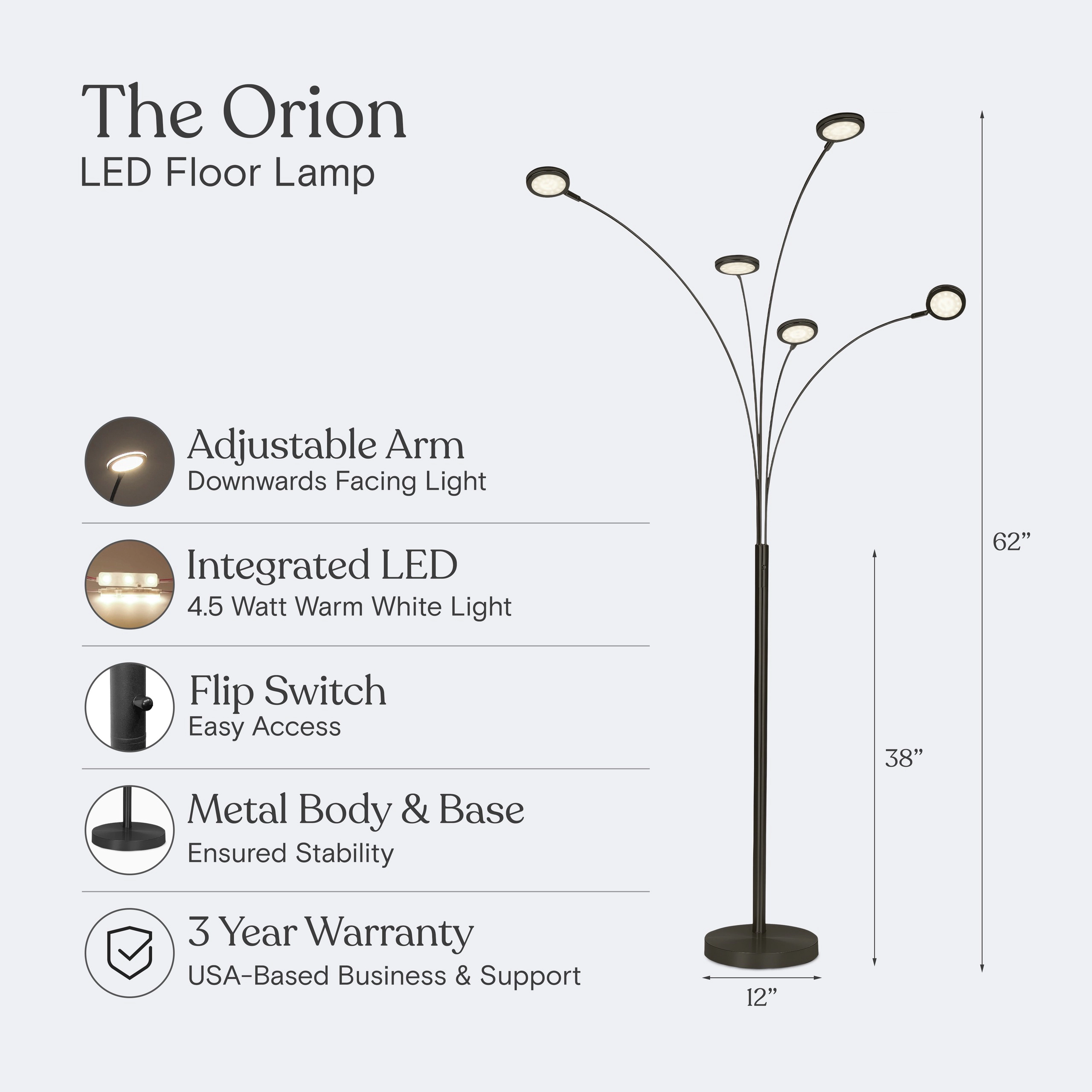 Brightech Orion 5 Arc Tree Floor Lamp