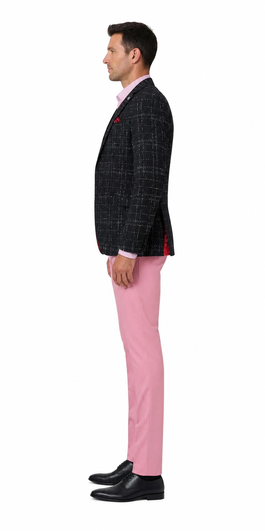 Elie Balleh Men's Slim Fit Plaid Boucle Sportcoat